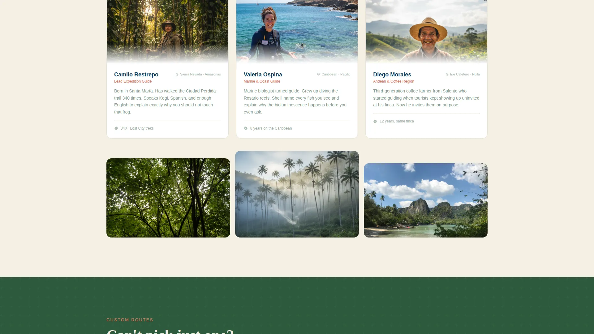 Colombia Tour Operator Landing Page Template