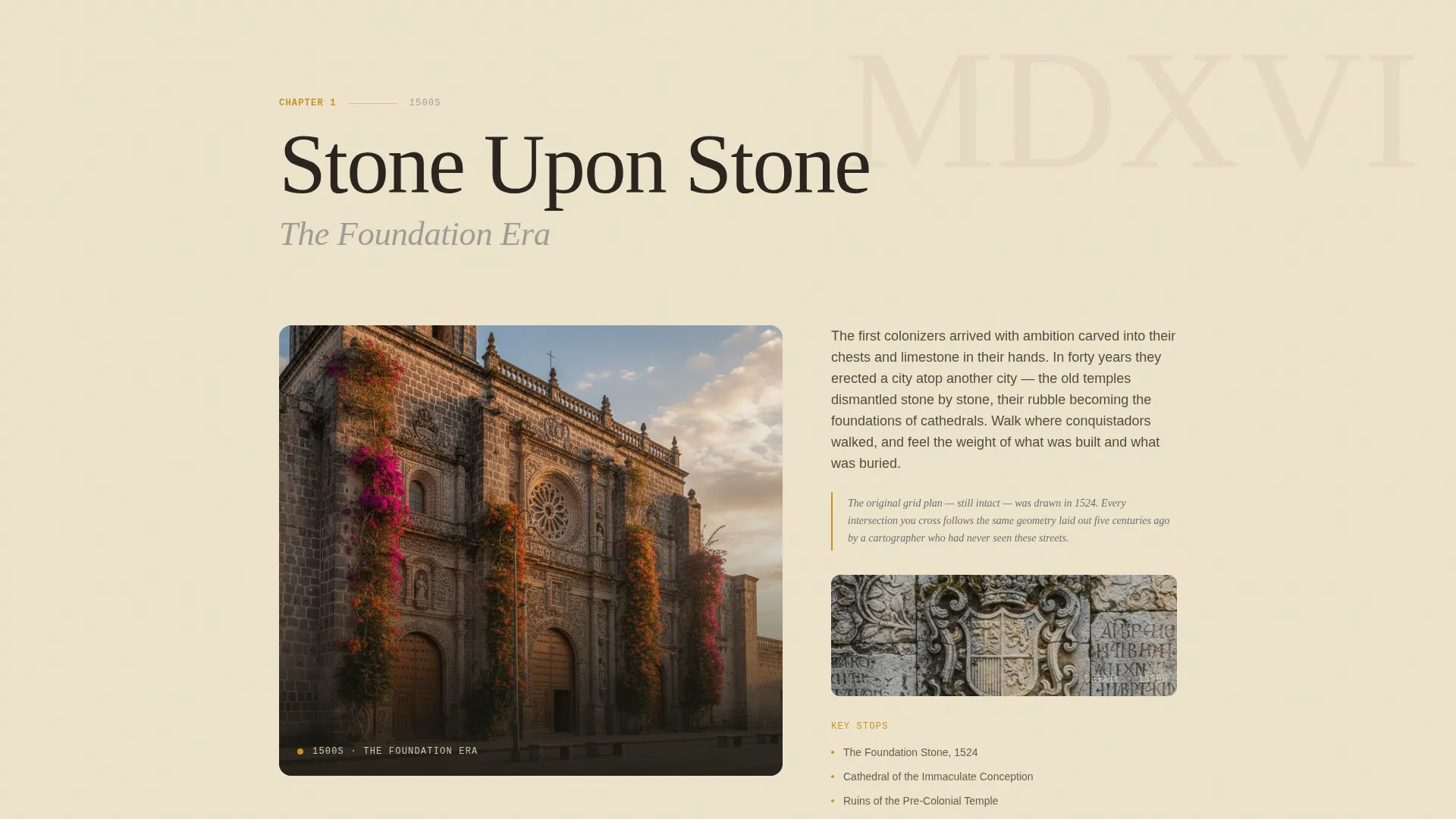 Immersive Colonial Heritage Tour Landing Page