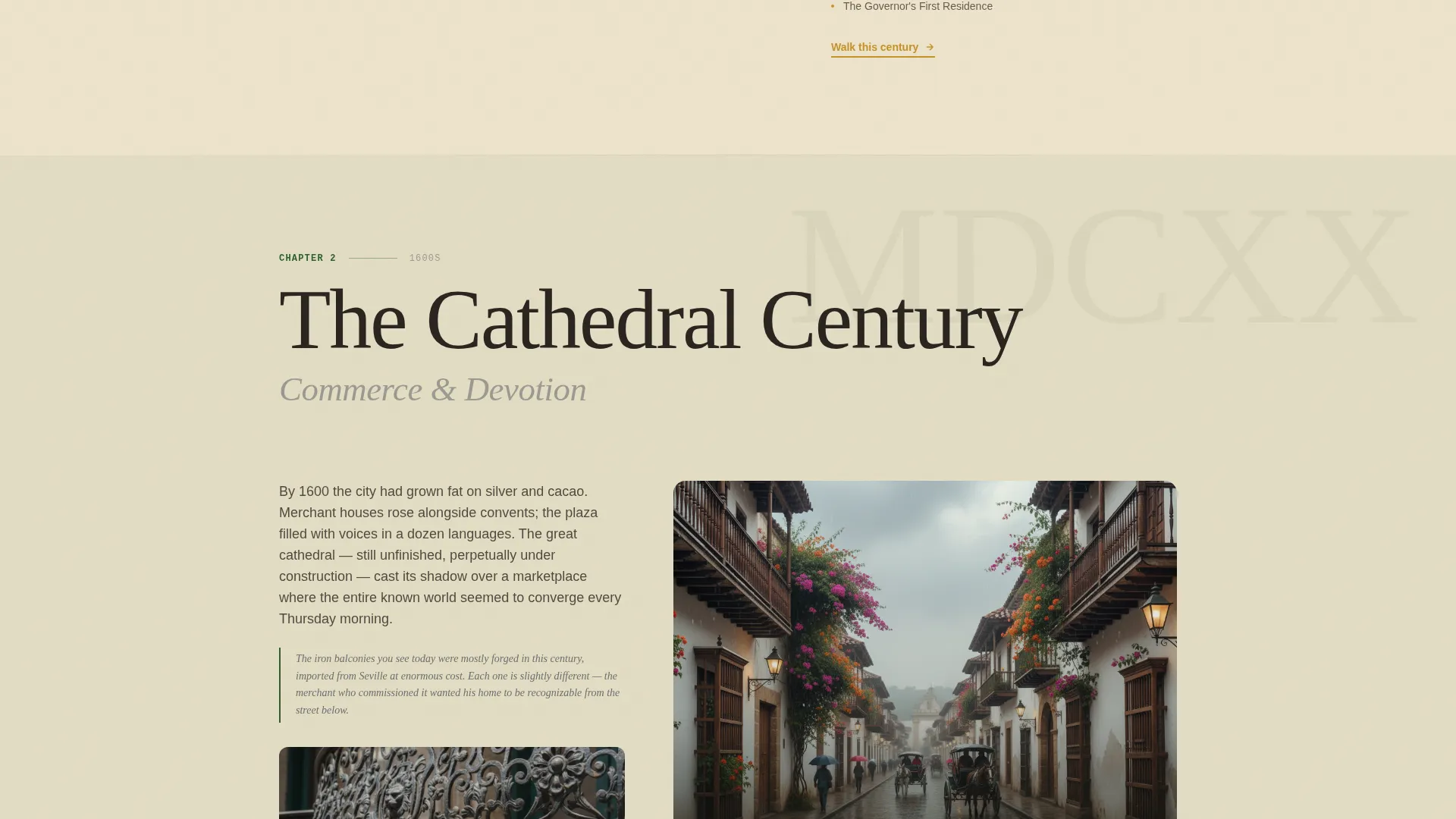 Immersive Colonial Heritage Tour Landing Page
