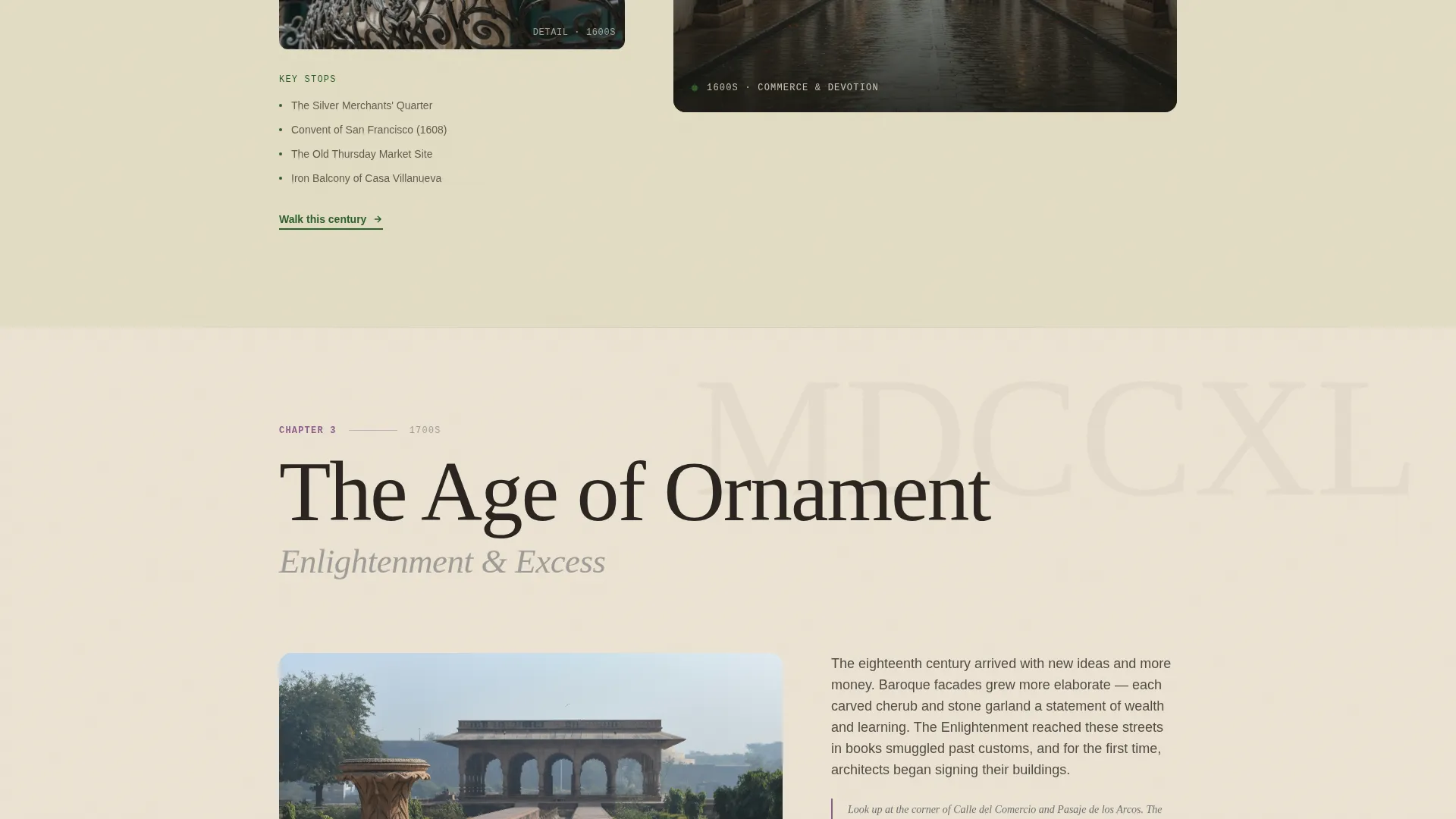 Immersive Colonial Heritage Tour Landing Page