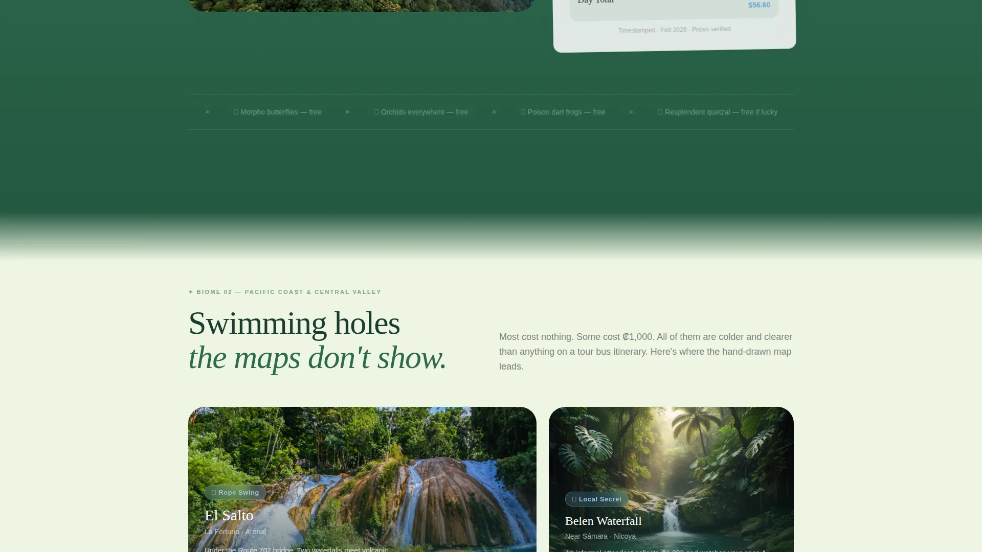 Costa Rica Budget Travel Guide Landing Page Template
