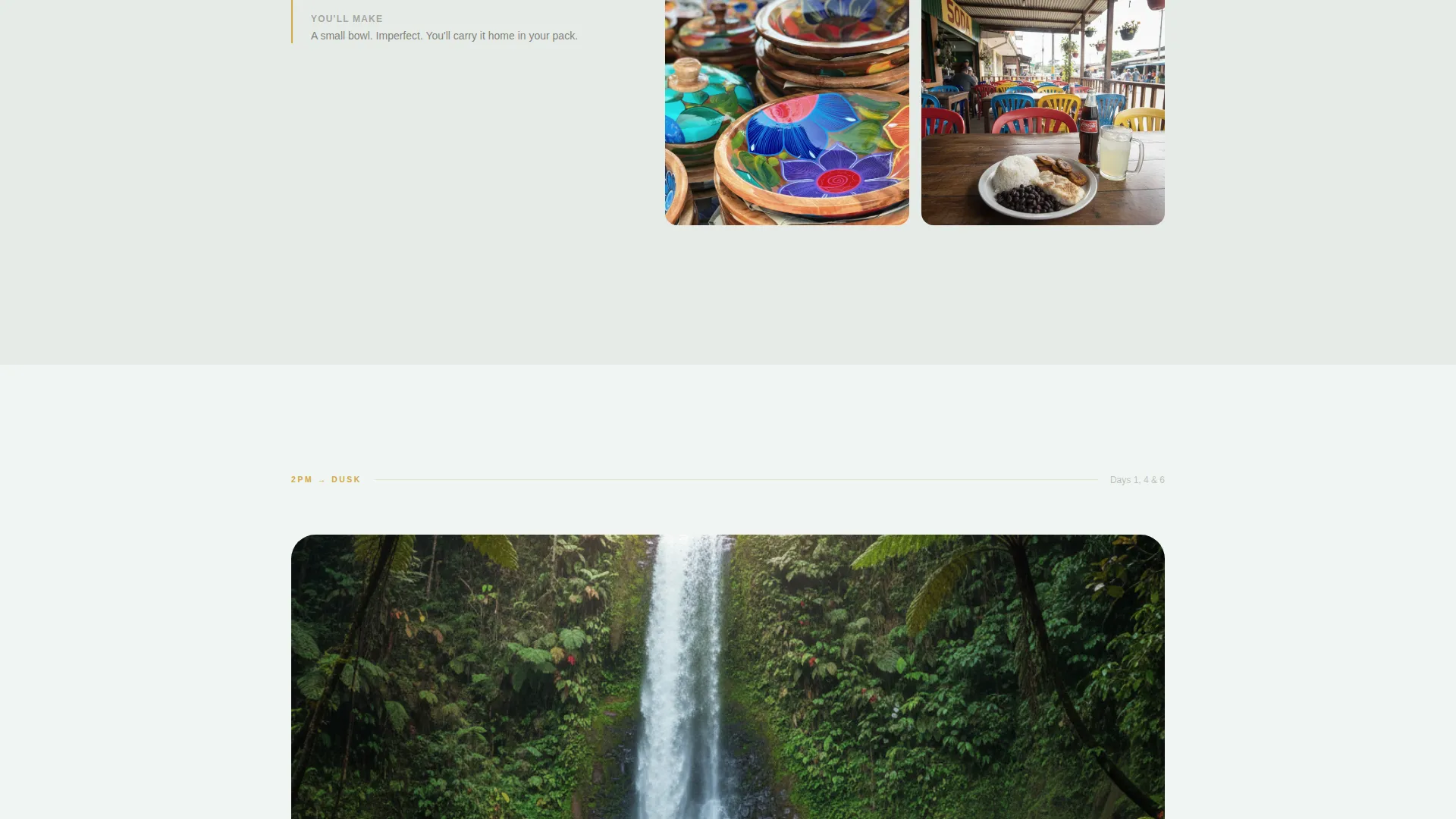 Costa Rica Cultural Tour Landing Page Template