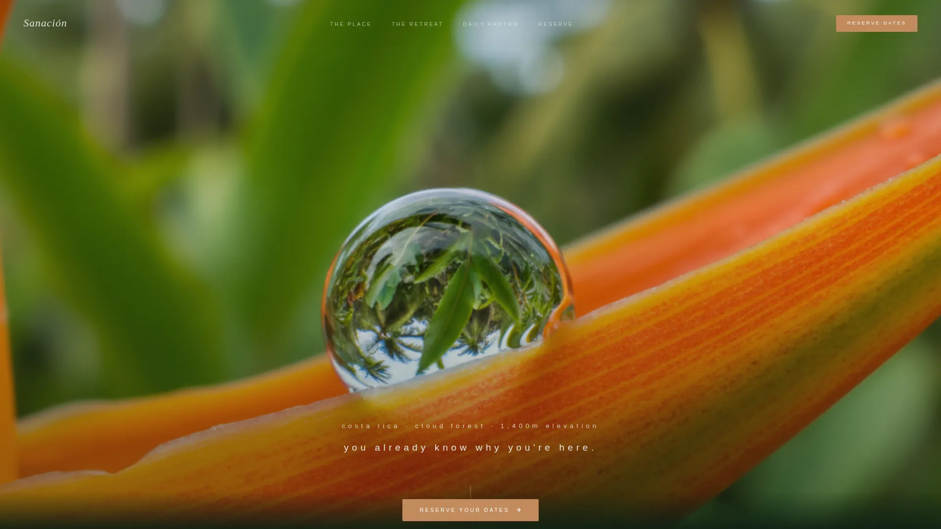 Costa Rica Wellness Retreat Landing Page Template