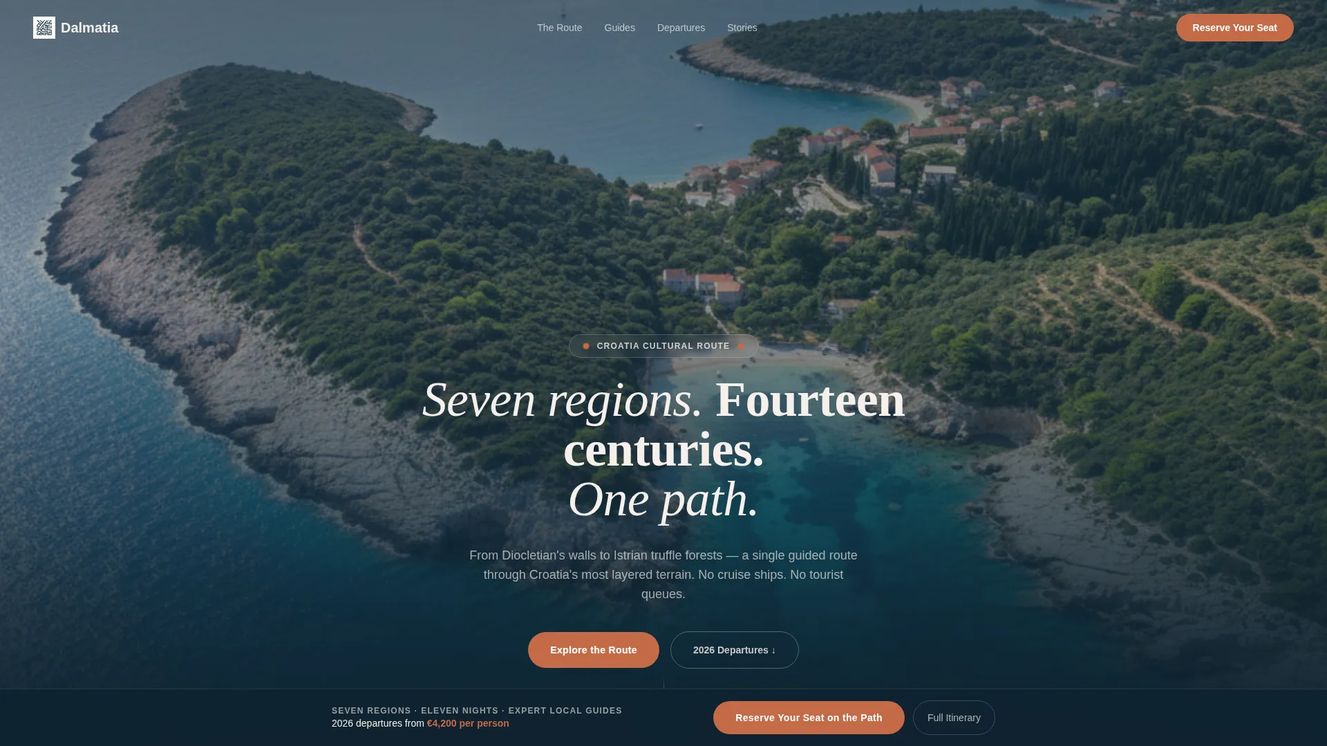 Immersive Dalmatian Travel Landing Page Template