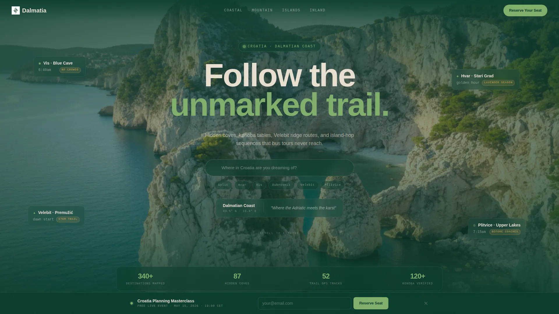 Croatia Travel Guide & Blog Landing Page Template