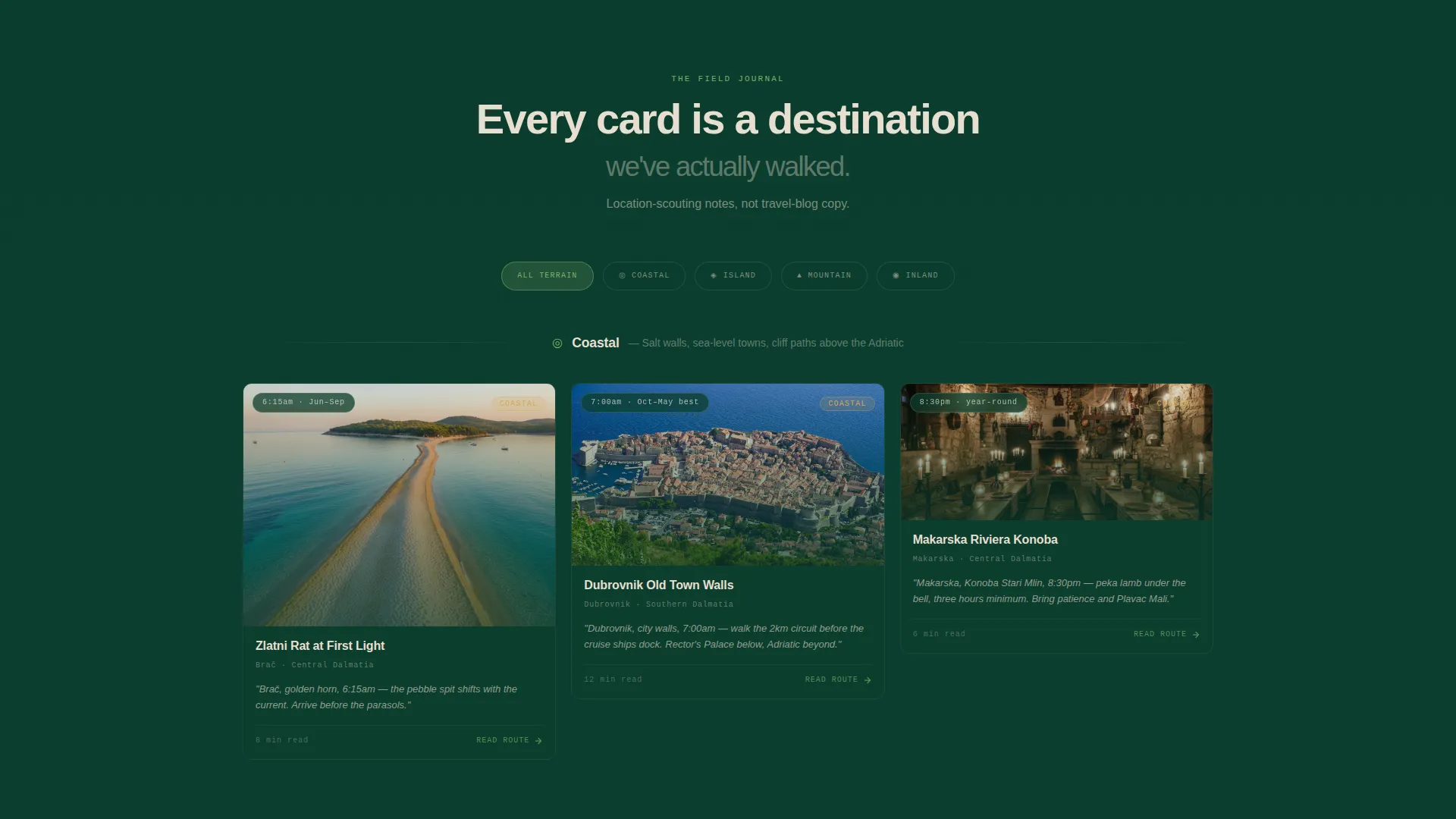 Croatia Travel Guide & Blog Landing Page Template