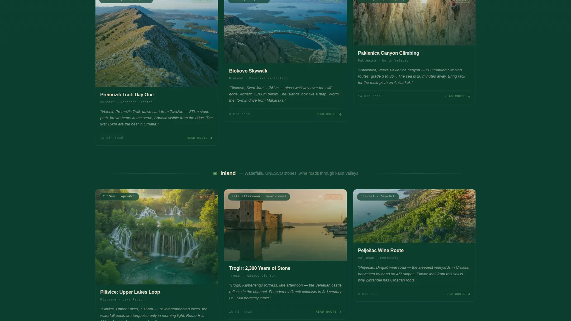 Croatia Travel Guide & Blog Landing Page Template
