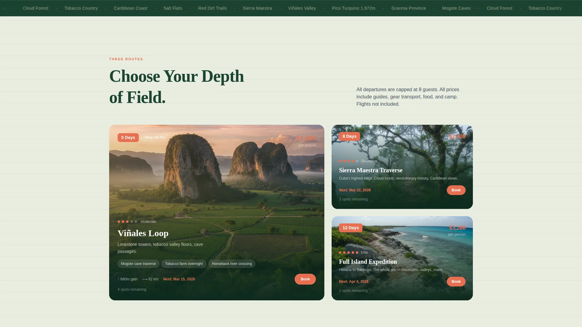 Cuba Adventure Tour Landing Page Template