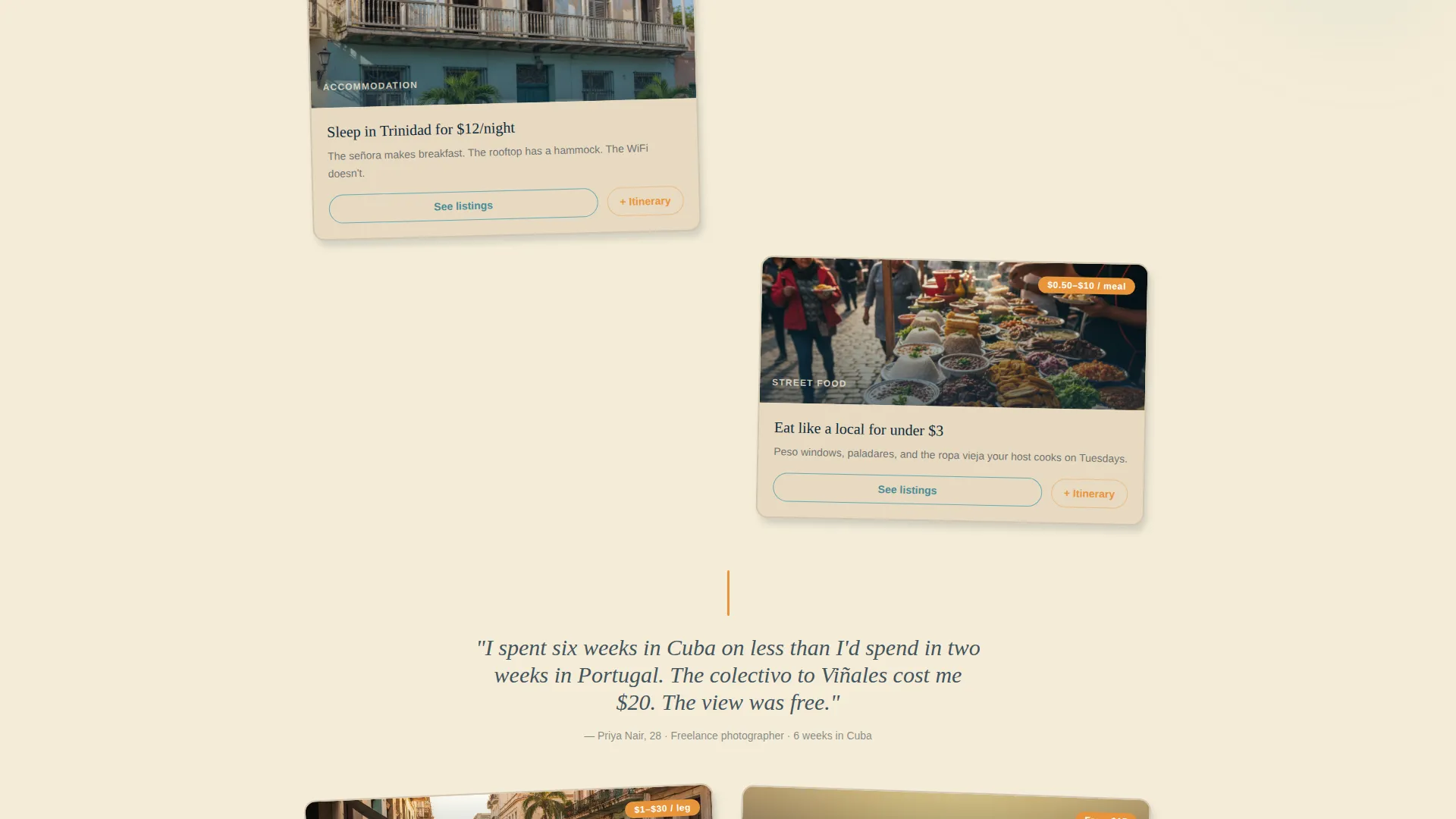 Cuba Budget Travel Guide Landing Page Template
