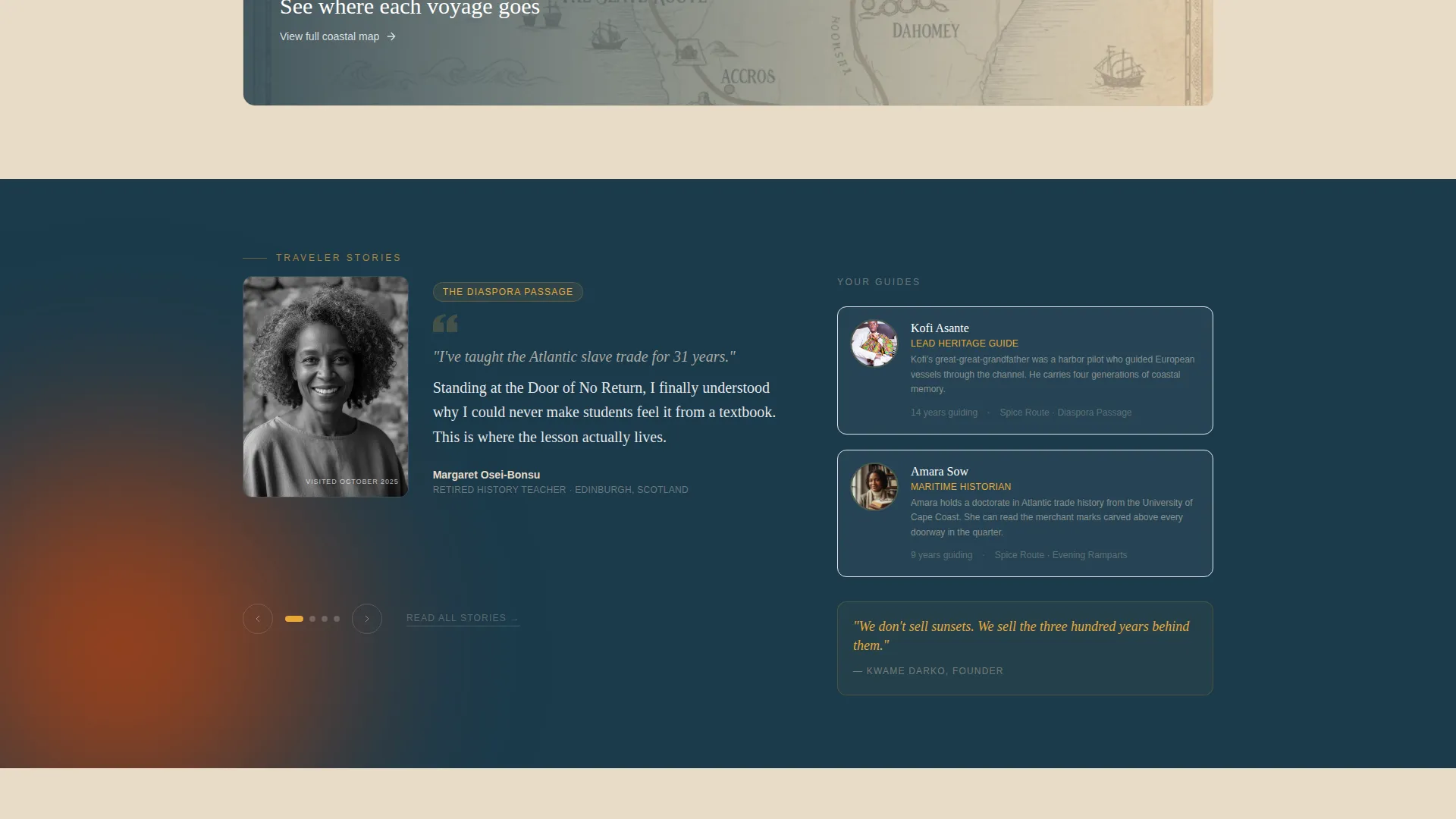Heritage Coastal Tour Horizontal Scroll Landing Page
