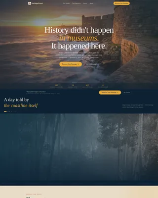 Heritage Coastal Tour Horizontal Scroll Landing Page