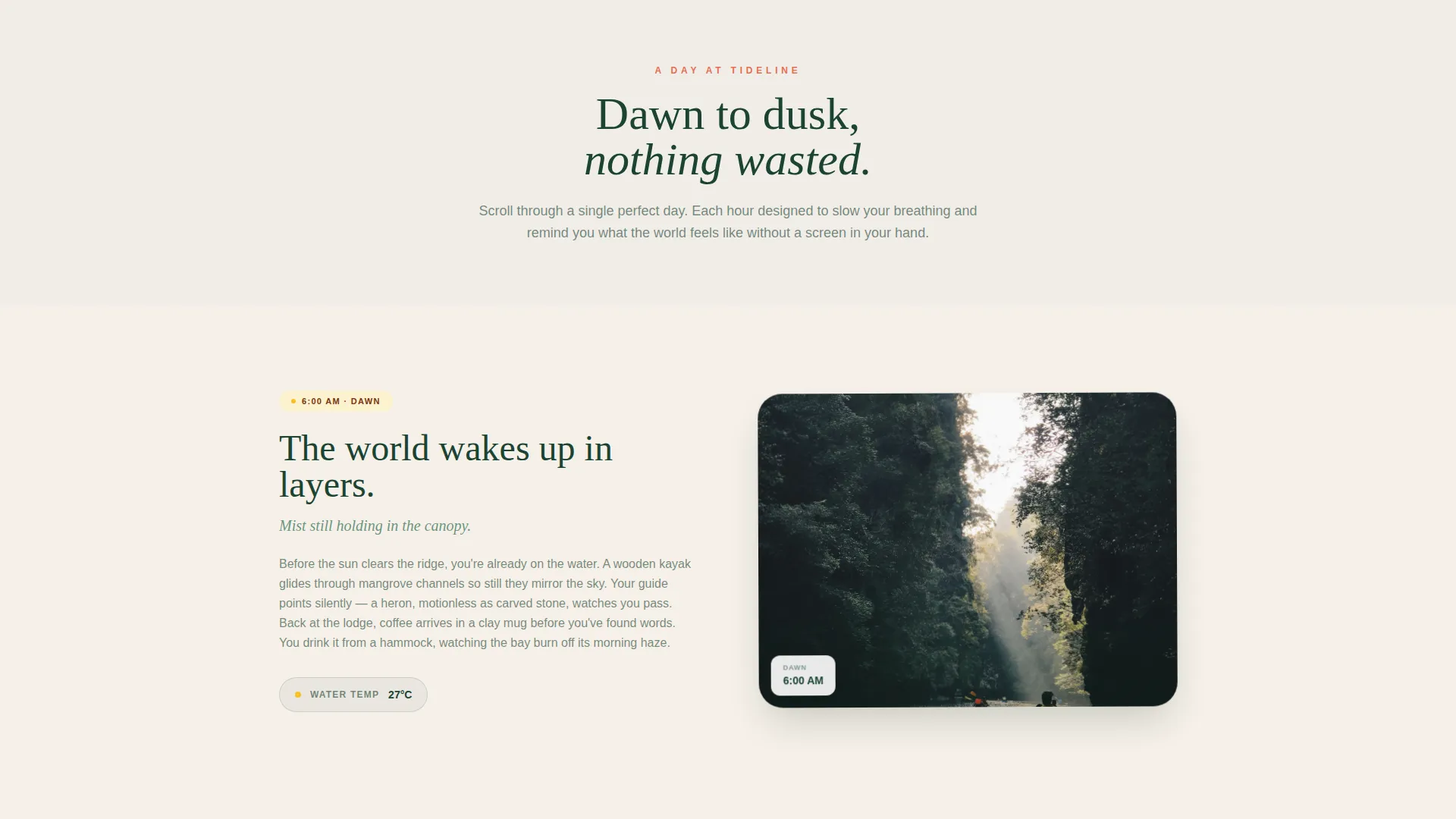 Eco Lodge Landing Page Template, Immersive Booking
