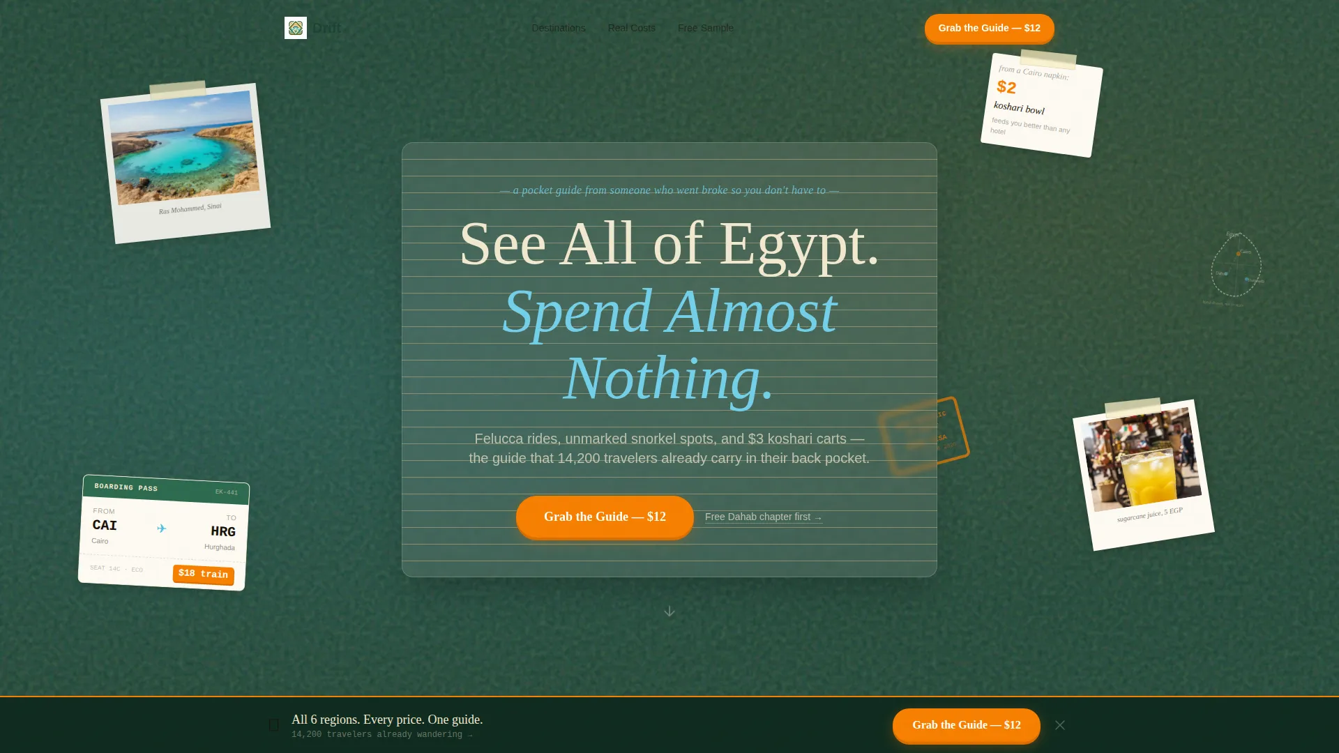 Egypt Budget Travel Guide Landing Page Template