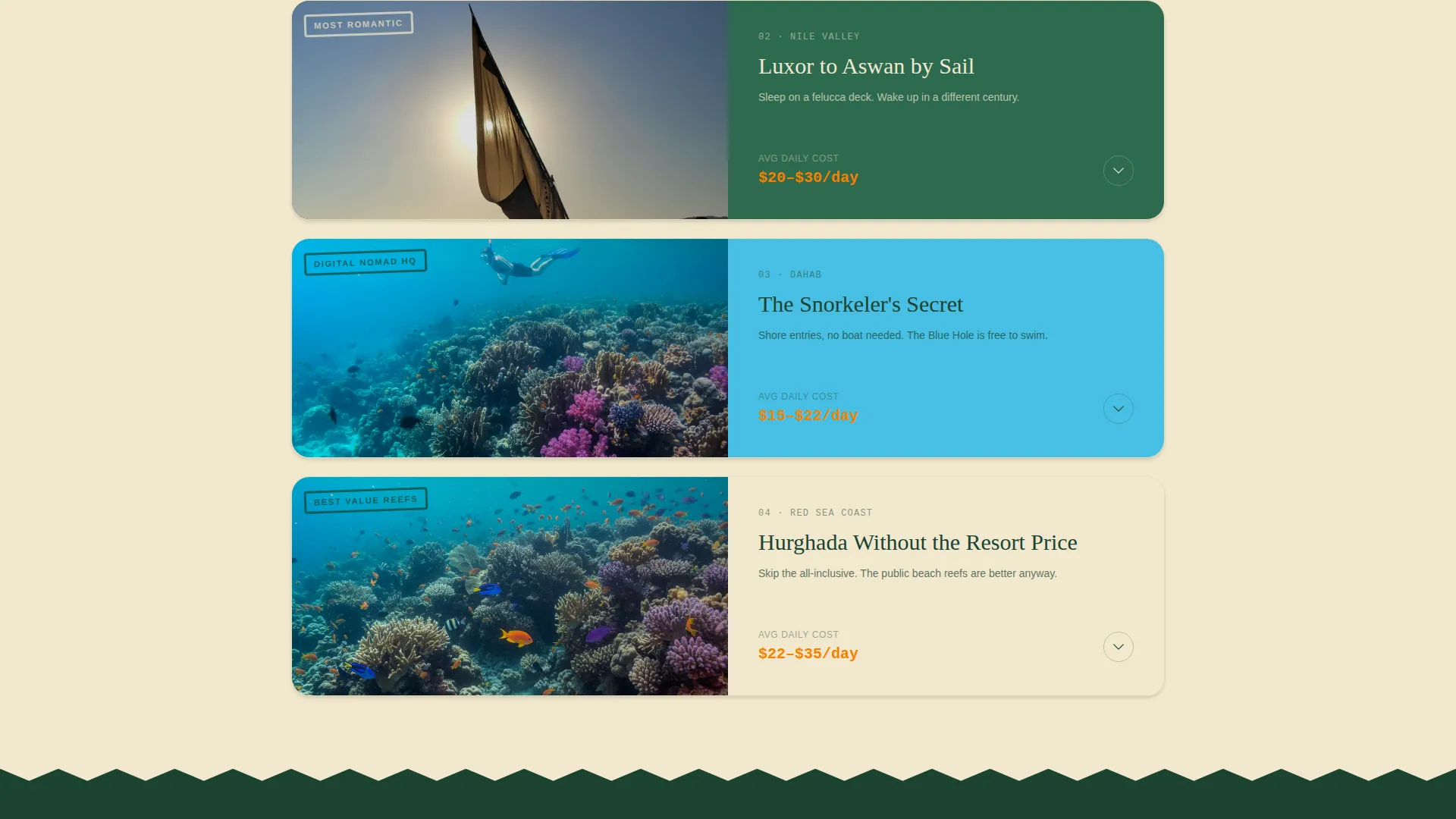 Egypt Budget Travel Guide Landing Page Template