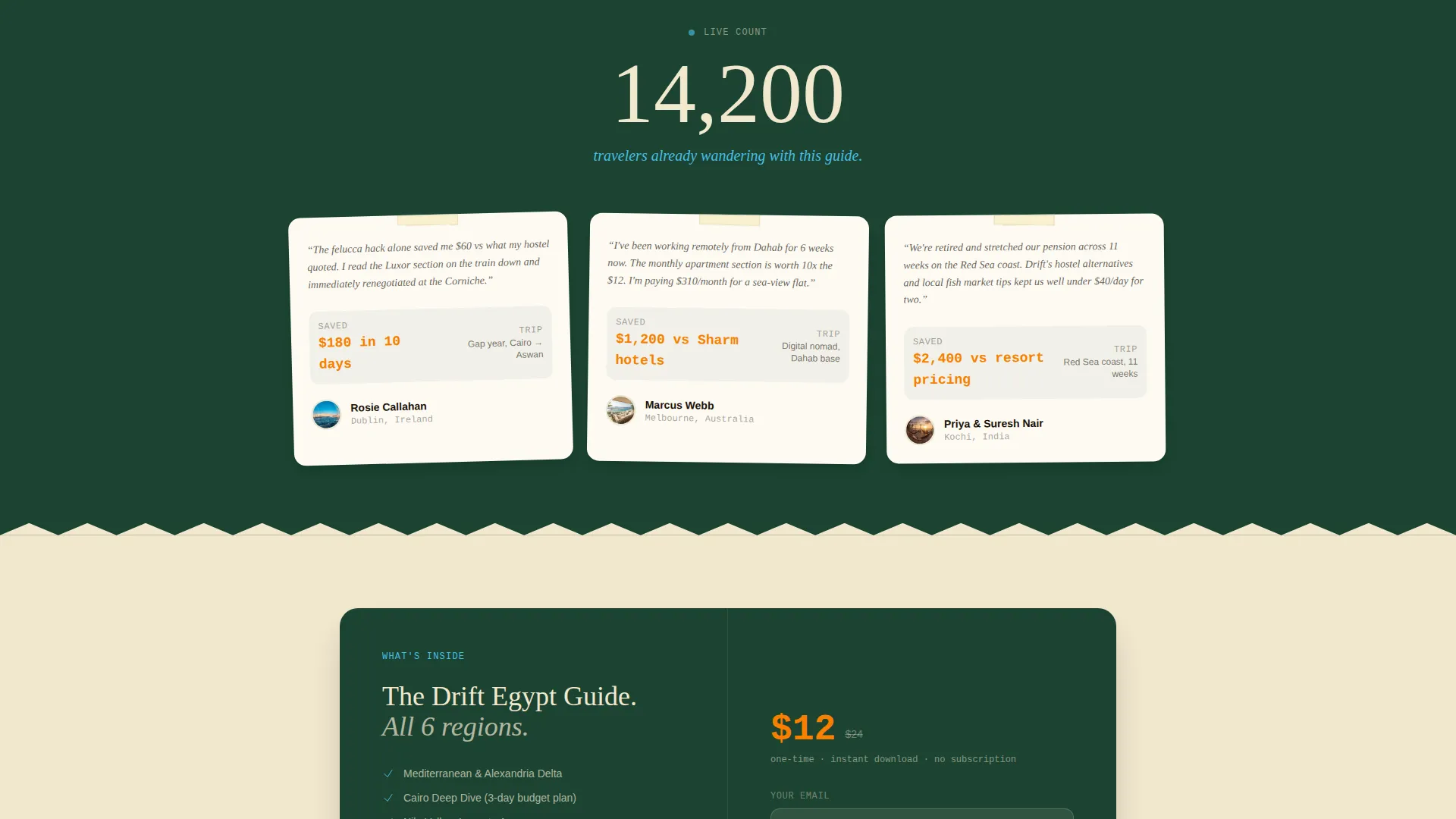 Egypt Budget Travel Guide Landing Page Template