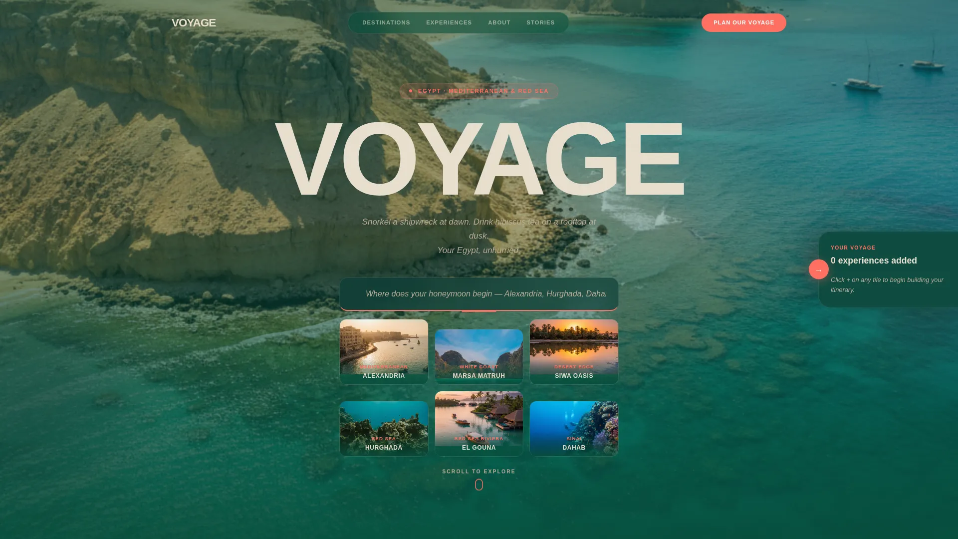 Egypt Honeymoon Package Landing Page Template