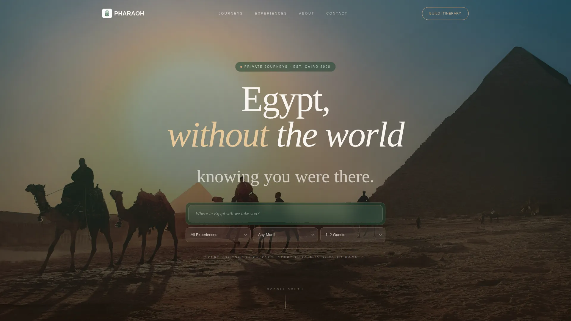 Egypt Luxury Travel Agency Landing Page Template