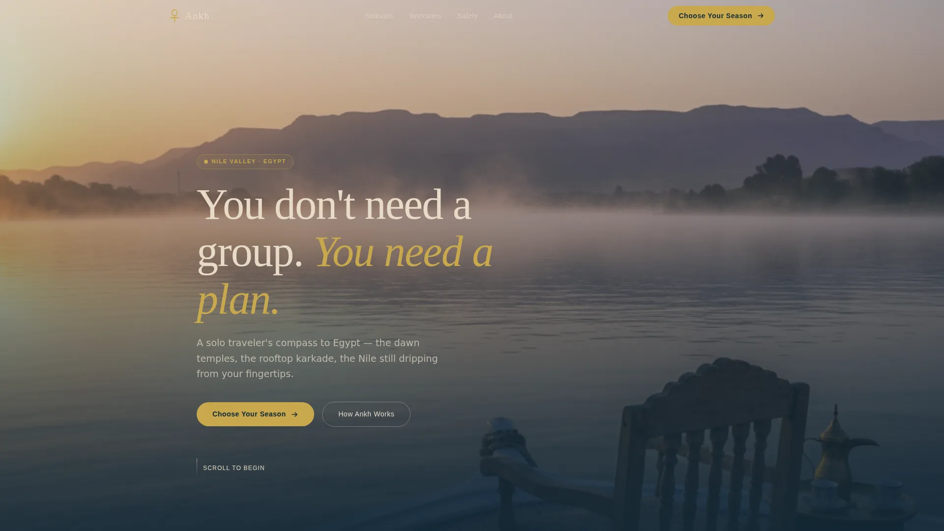 Immersive Egypt Solo Travel Landing Page Template