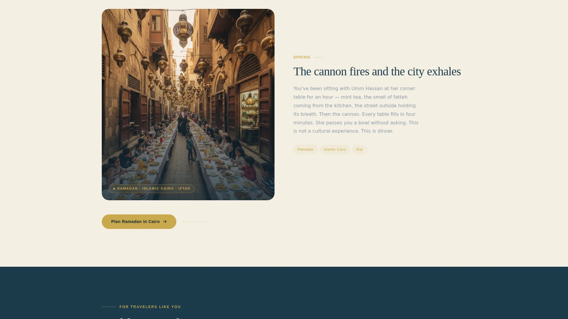 Immersive Egypt Solo Travel Landing Page Template
