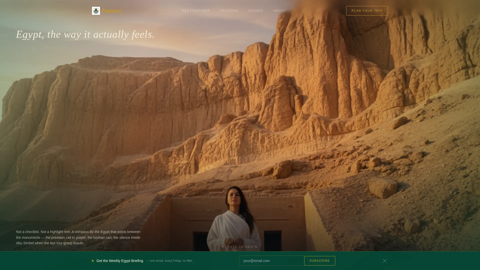Immersive Egypt Travel Guide Landing Page Template