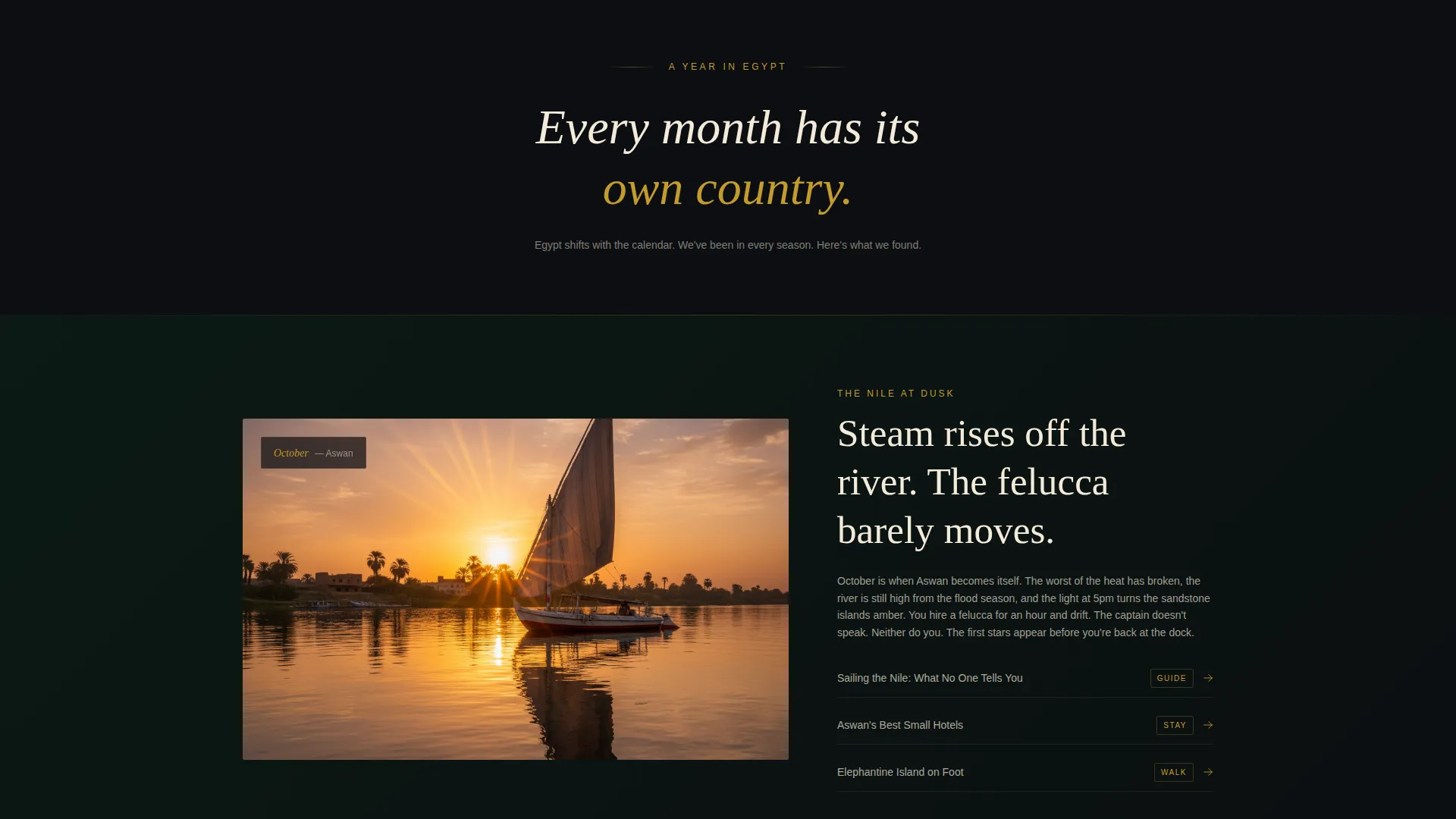 Immersive Egypt Travel Guide Landing Page Template