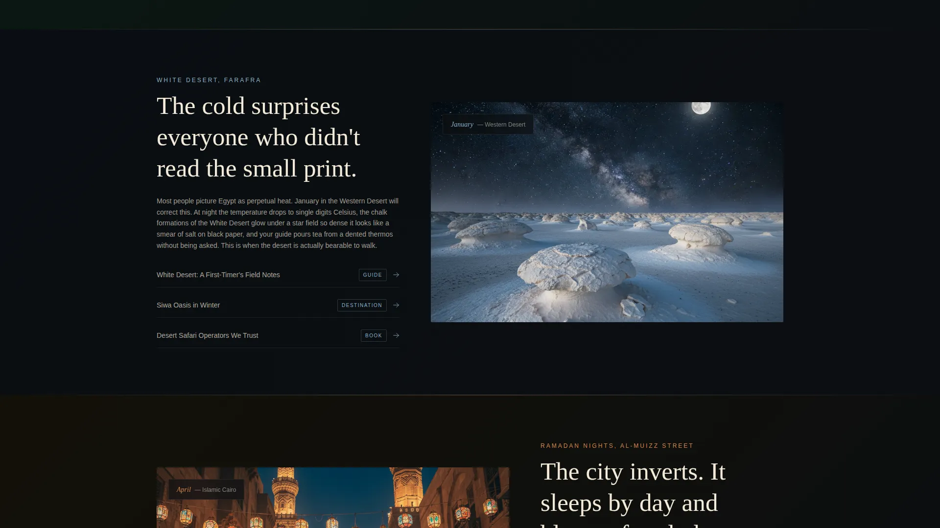 Immersive Egypt Travel Guide Landing Page Template