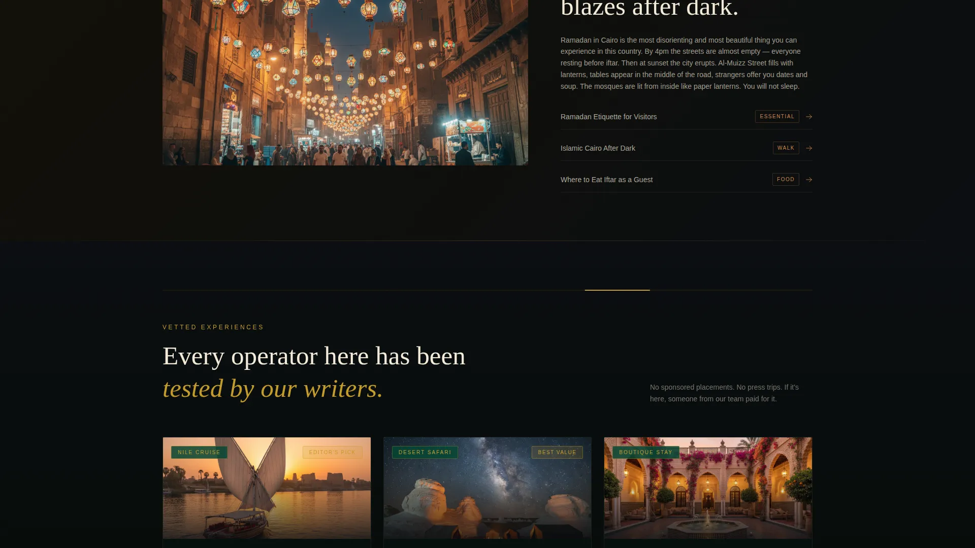 Immersive Egypt Travel Guide Landing Page Template