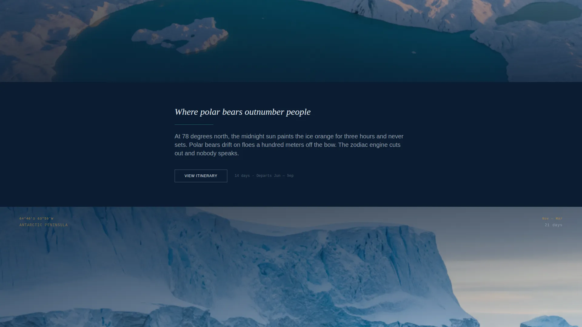 Cinematic Expedition Cruise Landing Page Template