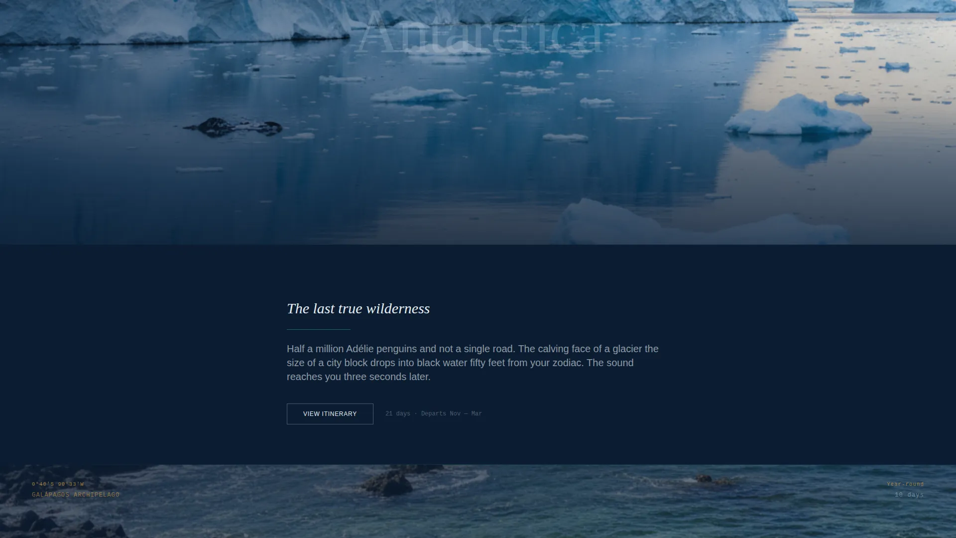 Cinematic Expedition Cruise Landing Page Template