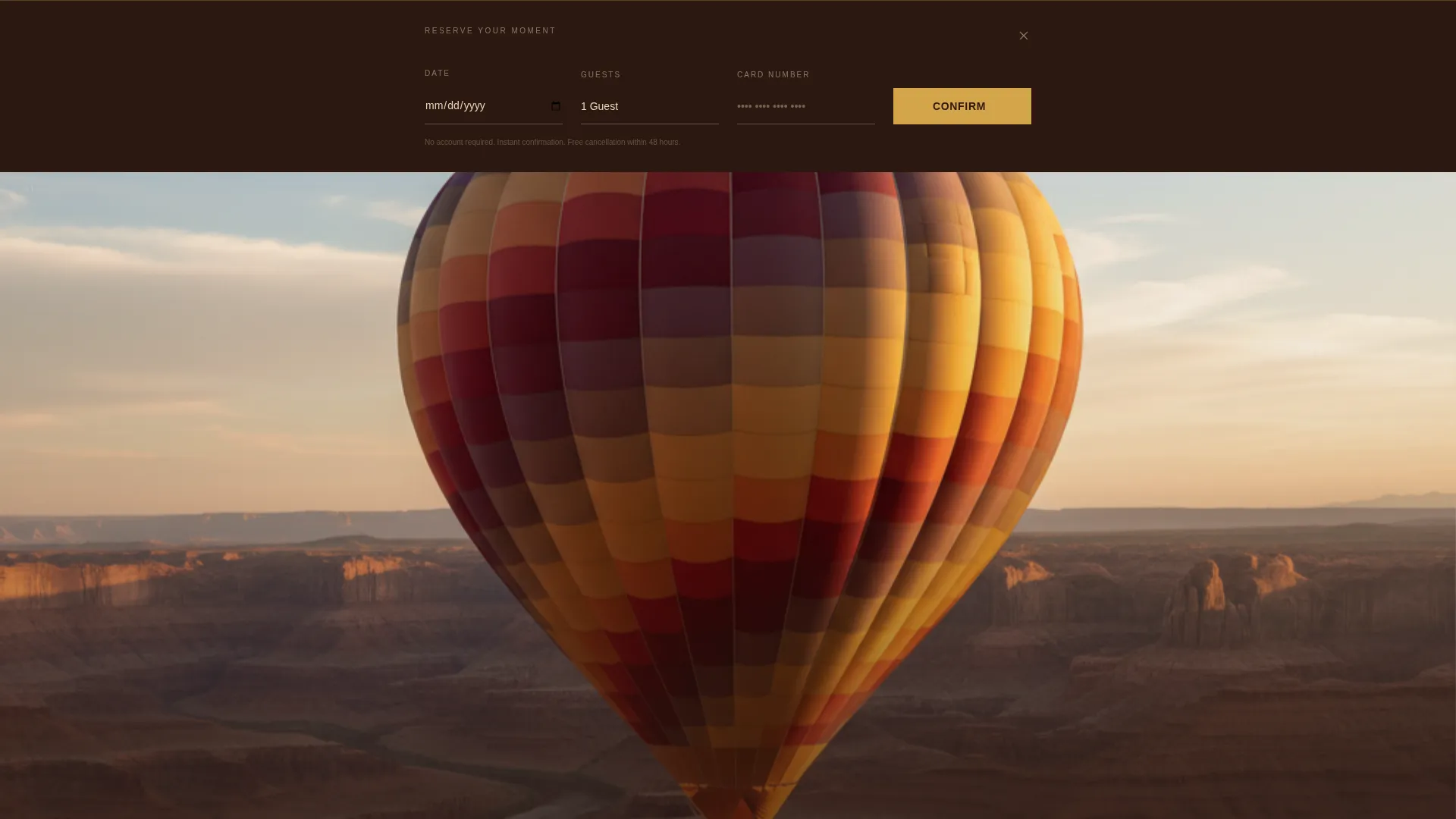 Luxury Experience Booking Landing Page Template