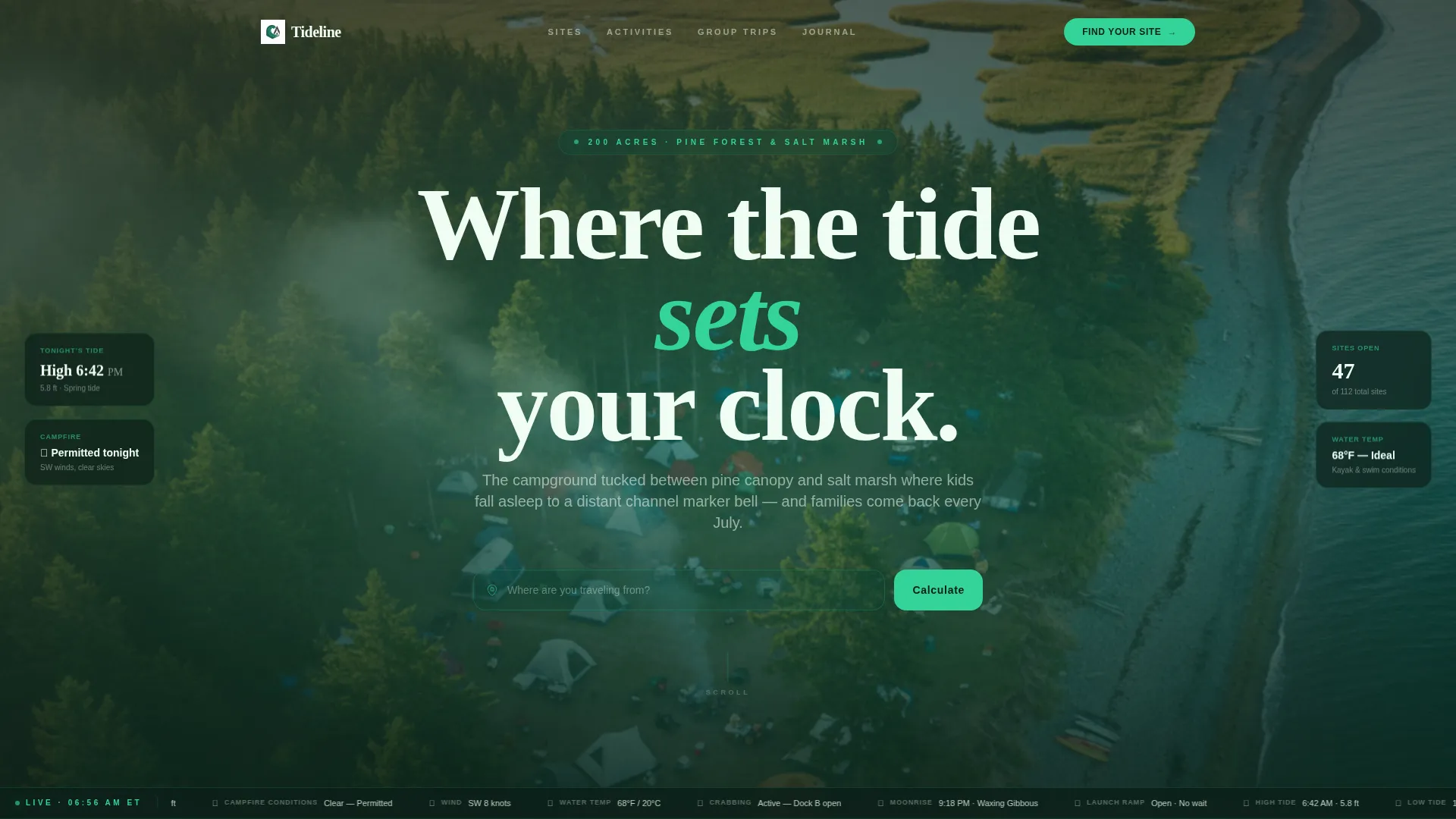 Immersive Family Campground Landing Page Template