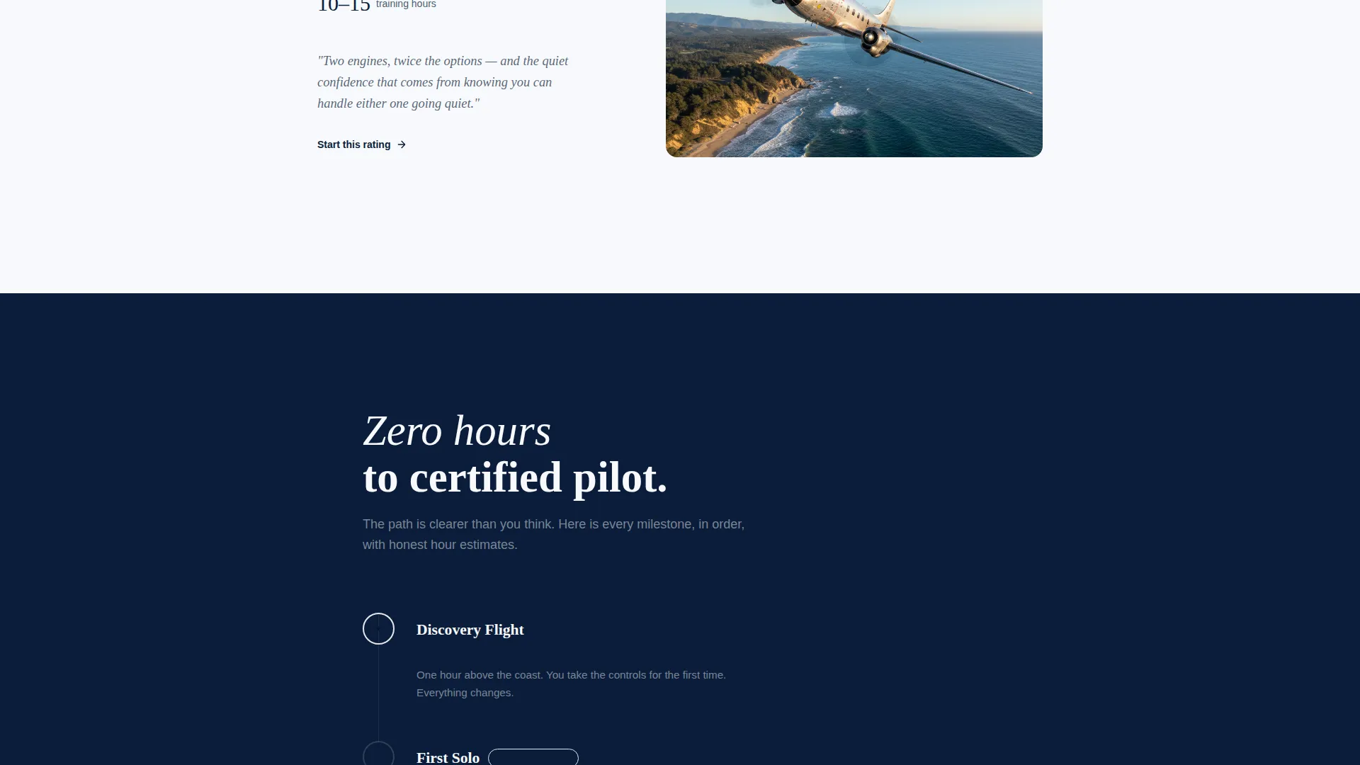 Luxe Flight School Booking Landing Page Template