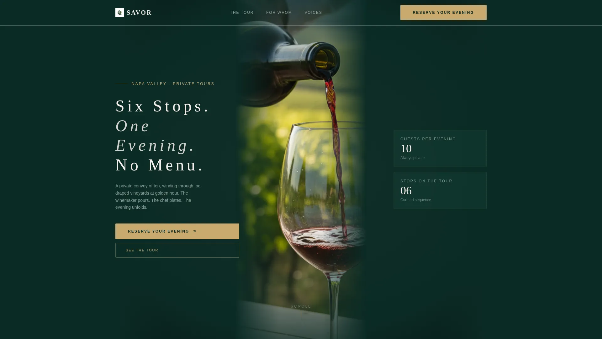 Food & Wine Tour Event Registration Landing Page