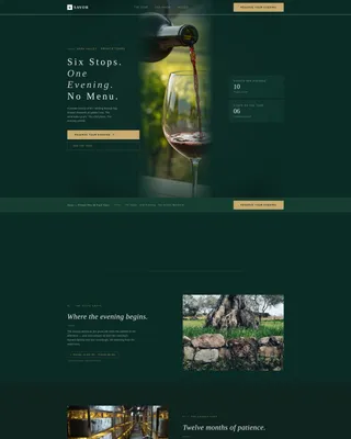 Food & Wine Tour Event Registration Landing Page