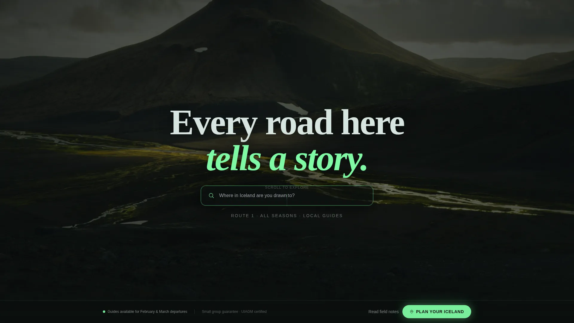 Iceland Journey Landing Page Template