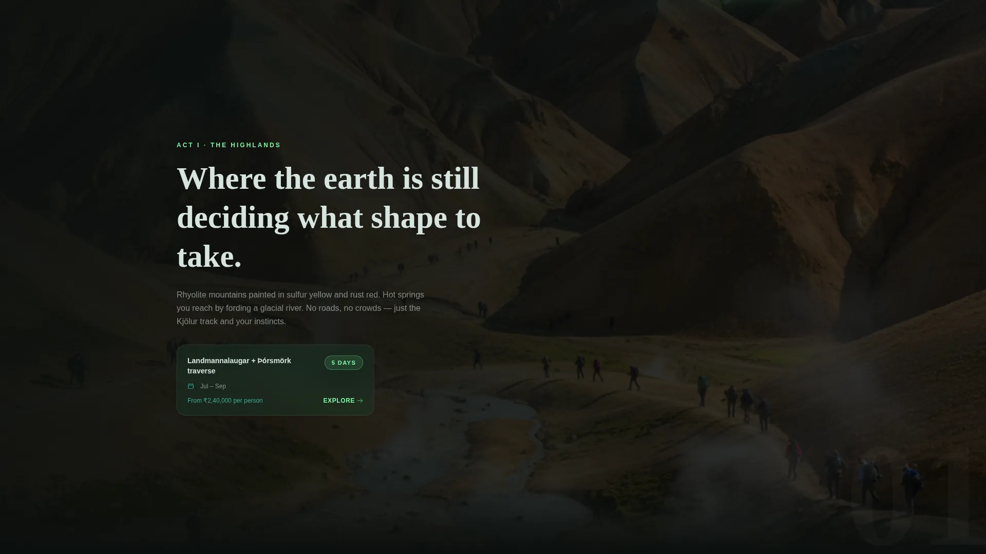 Iceland Journey Landing Page Template