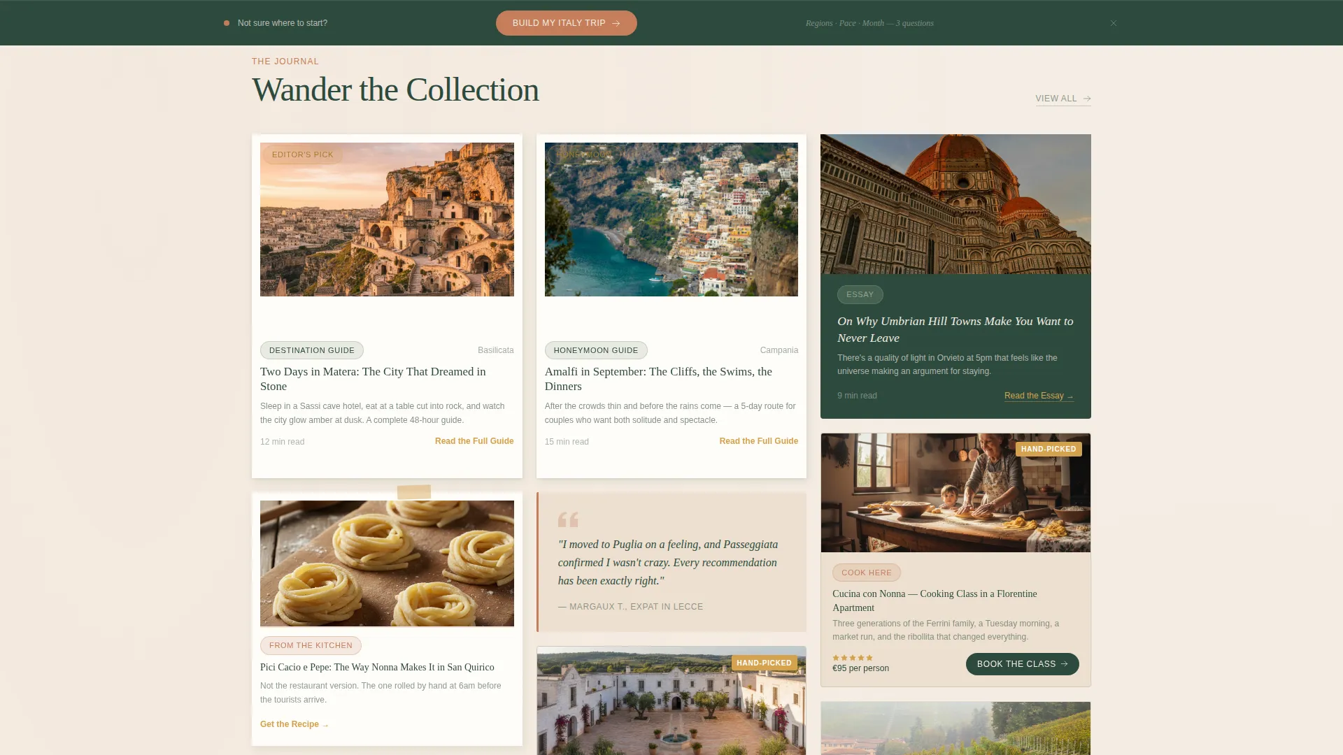 Italy Travel Blog Website Template