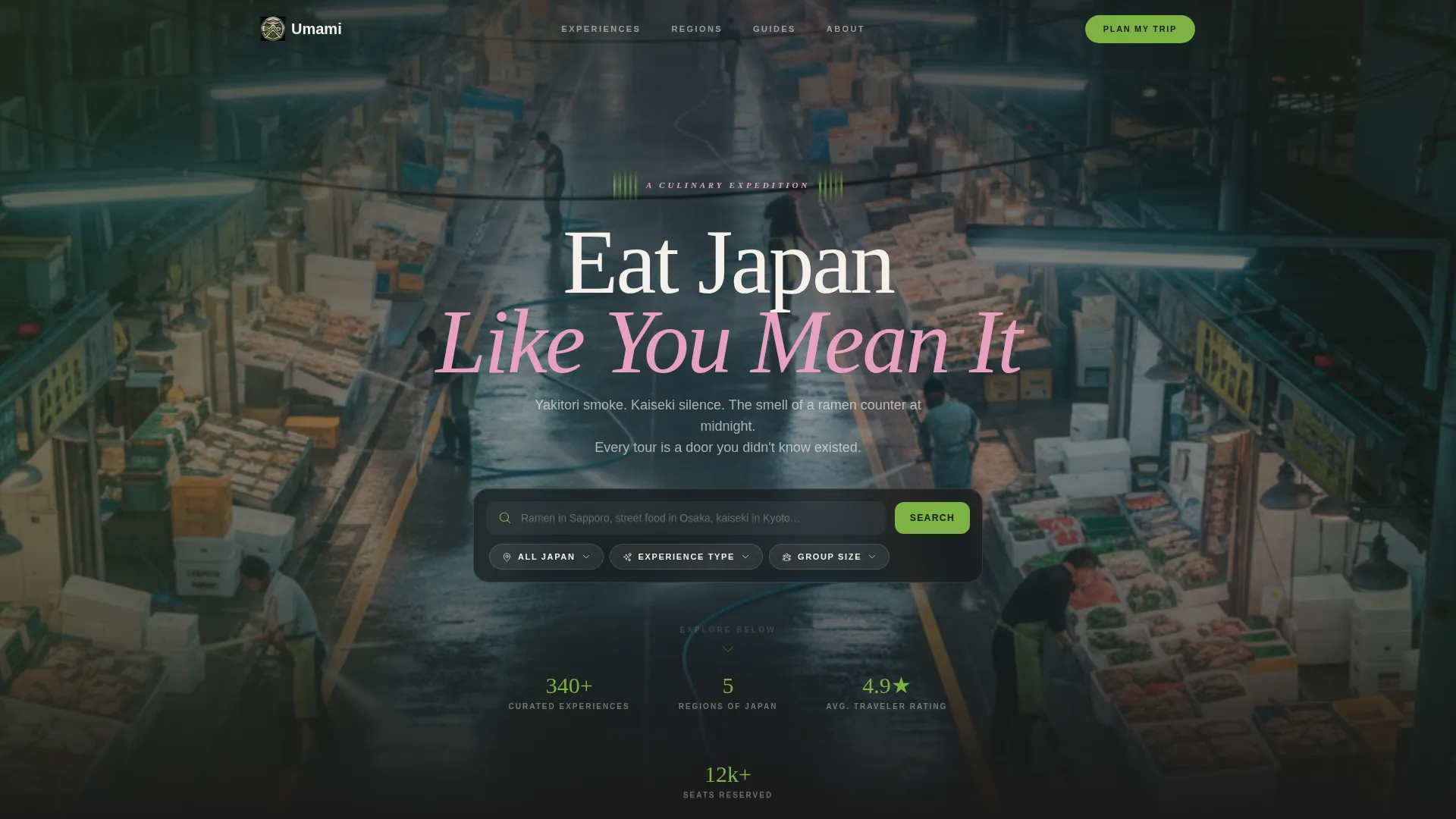Japan Food & Culinary Tour Landing Page Template
