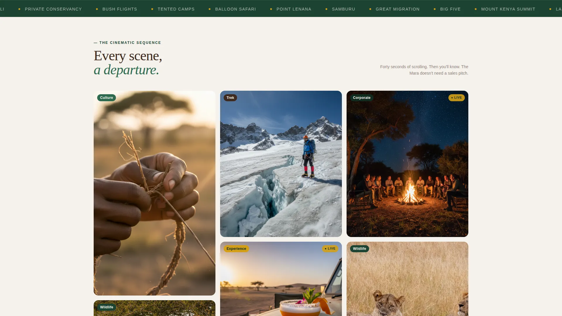 Cinematic Kenya Adventure Tour Landing Page Template