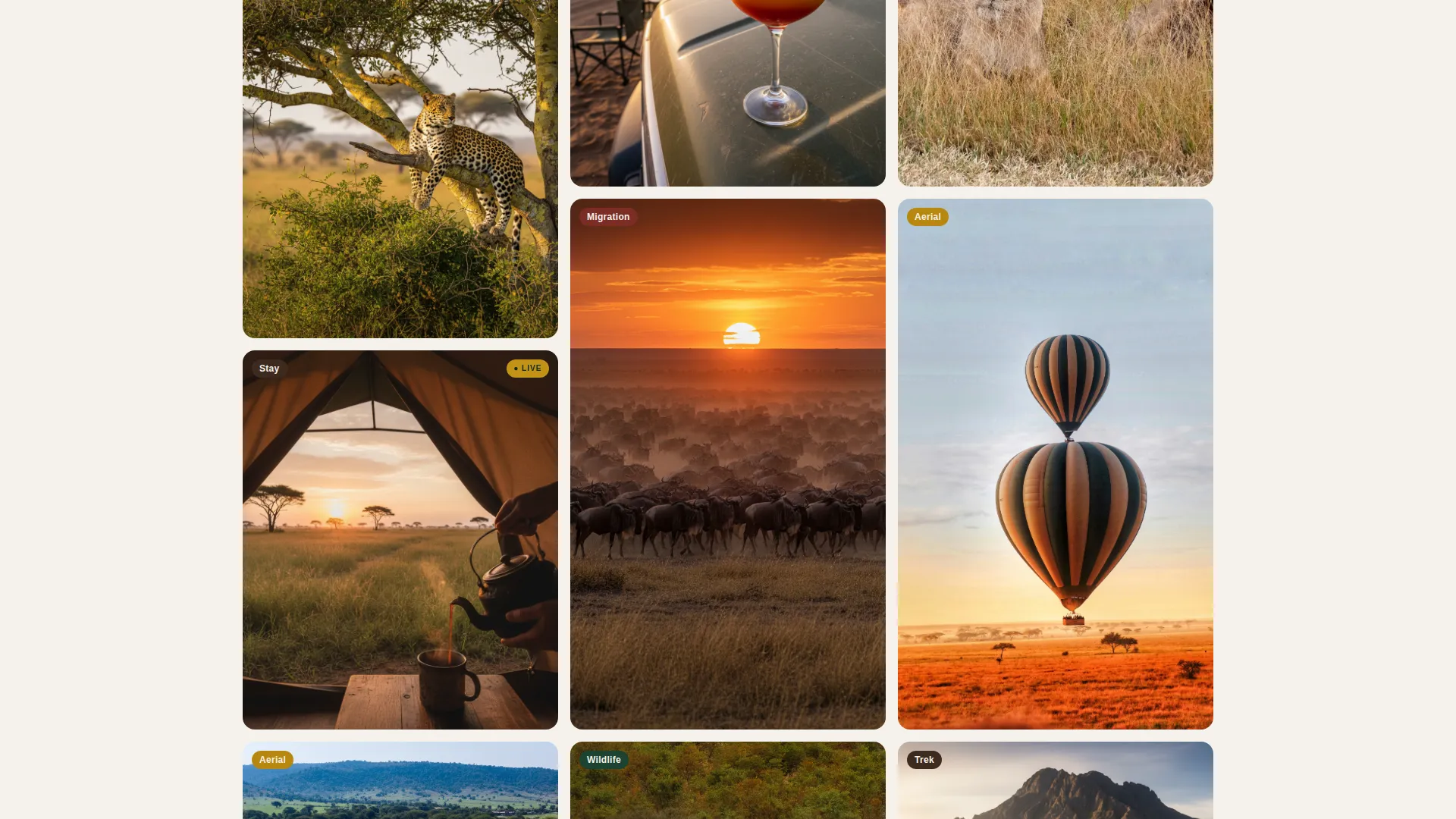 Cinematic Kenya Adventure Tour Landing Page Template