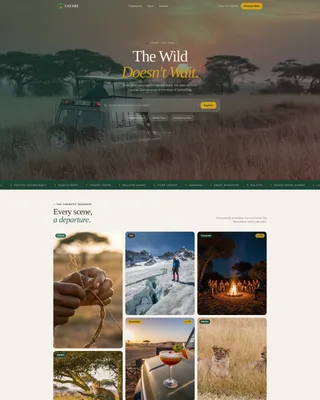 Cinematic Kenya Adventure Tour Landing Page Template