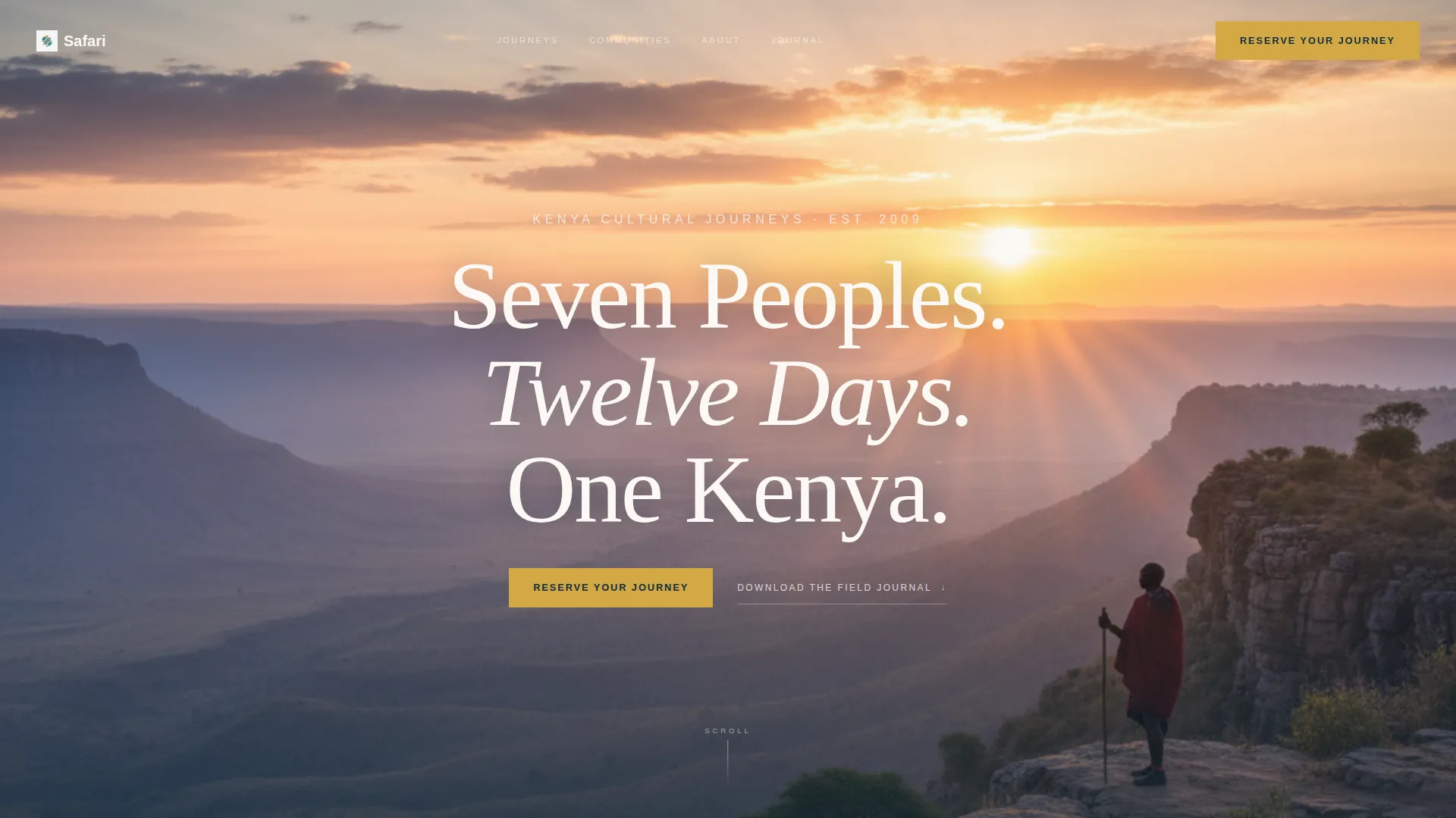 Kenya Cultural Tour Landing Page Template