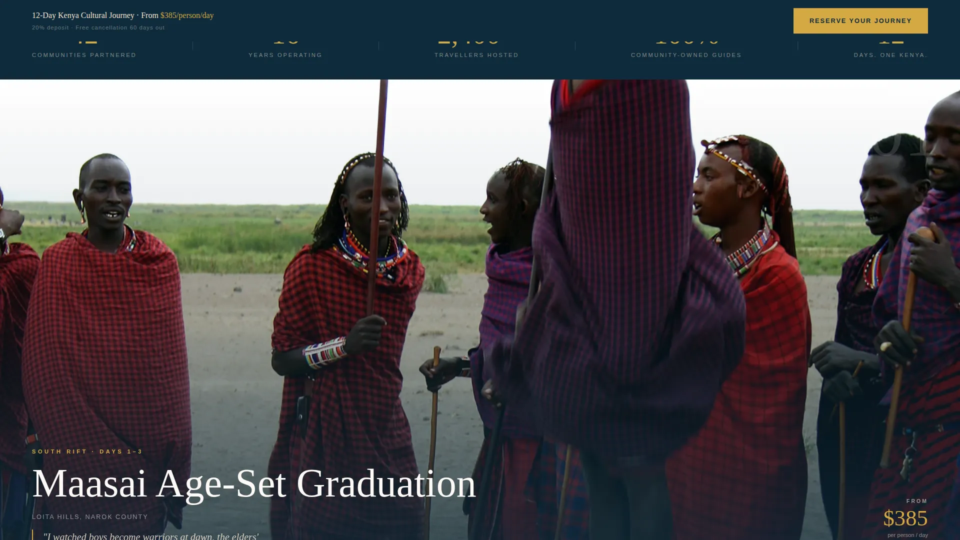 Kenya Cultural Tour Landing Page Template