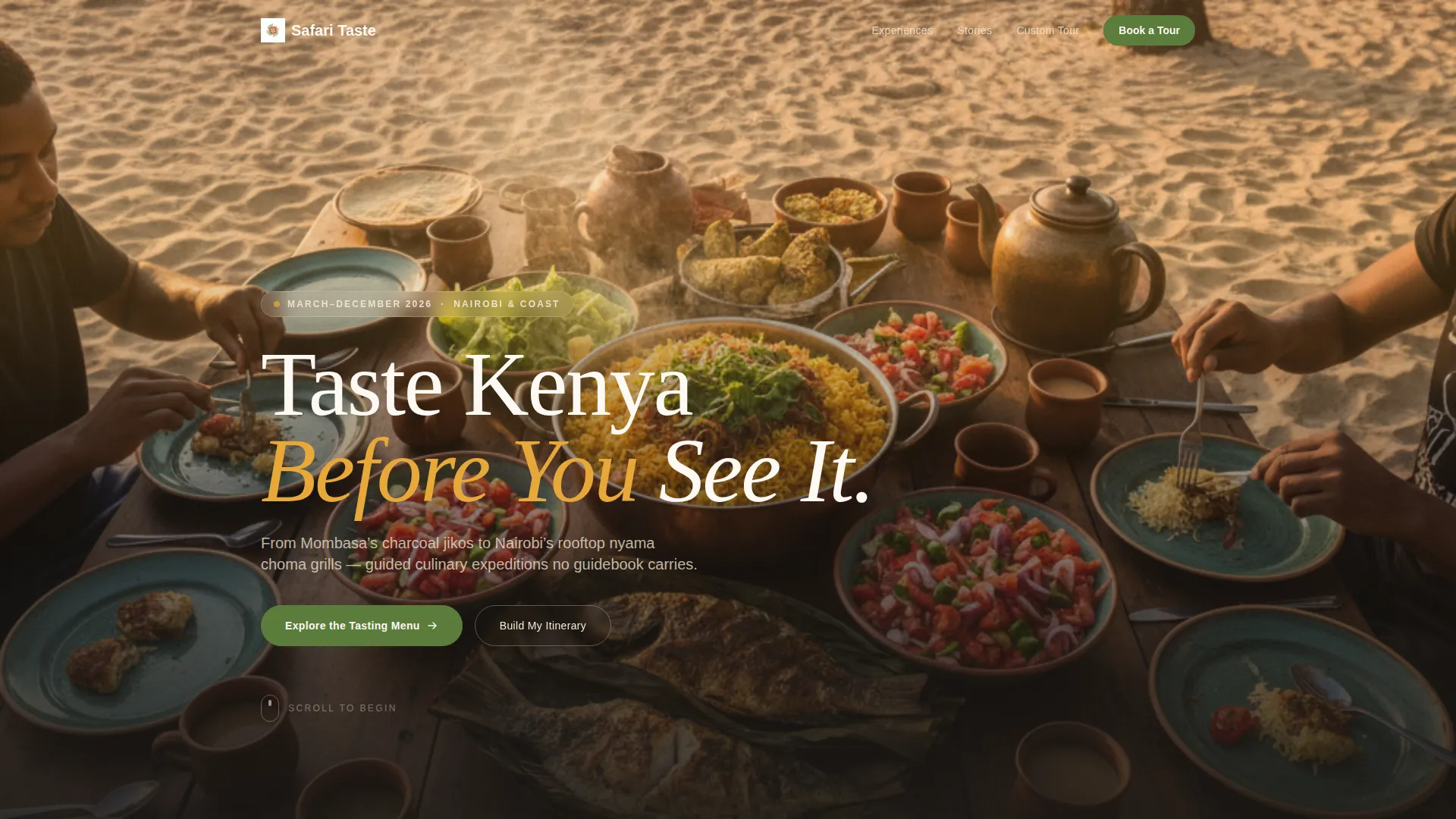 Kenya Food Tour Landing Page Template