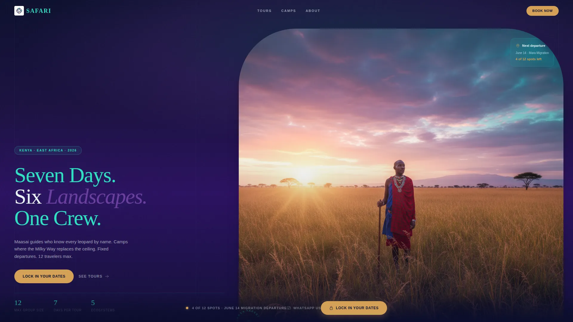 Kenya Group Tour Landing Page Template