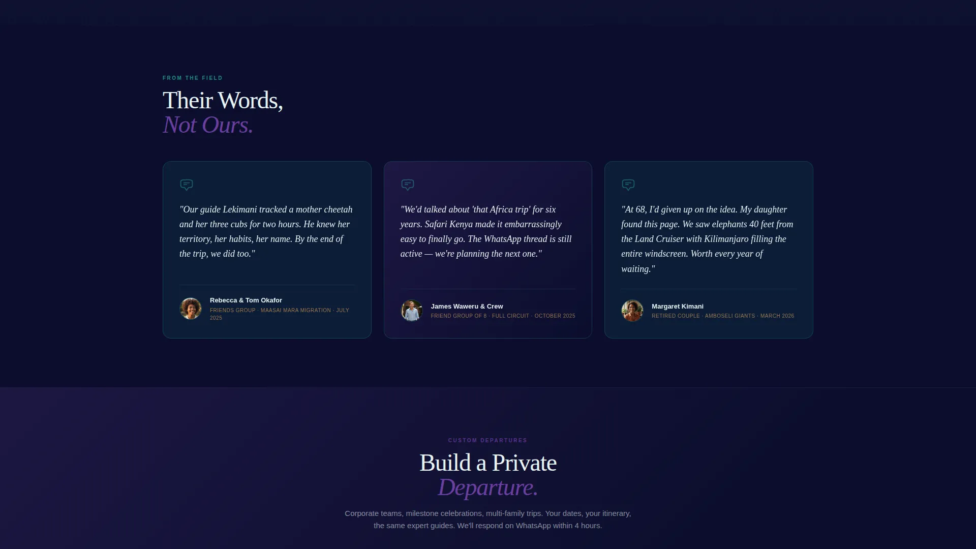 Kenya Group Tour Landing Page Template