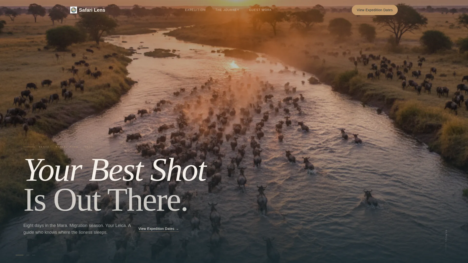 Kenya Photography Tour Landing Page Template