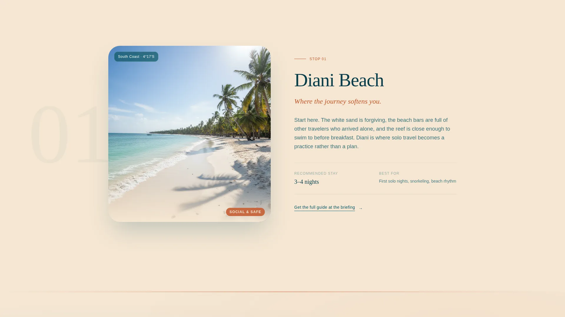 Kenya Solo Travel Landing Page Template
