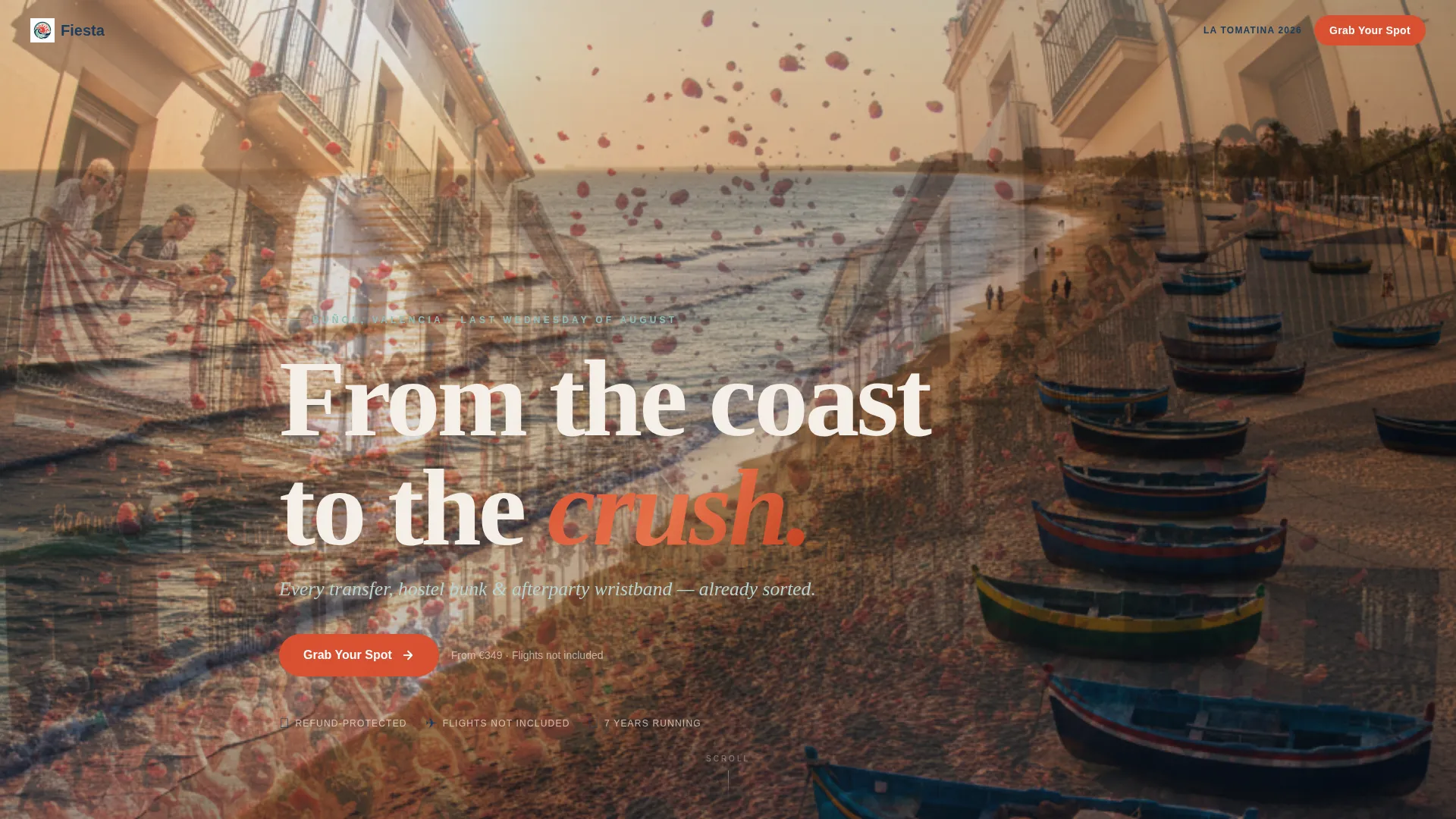 Immersive La Tomatina Festival Landing Page Template