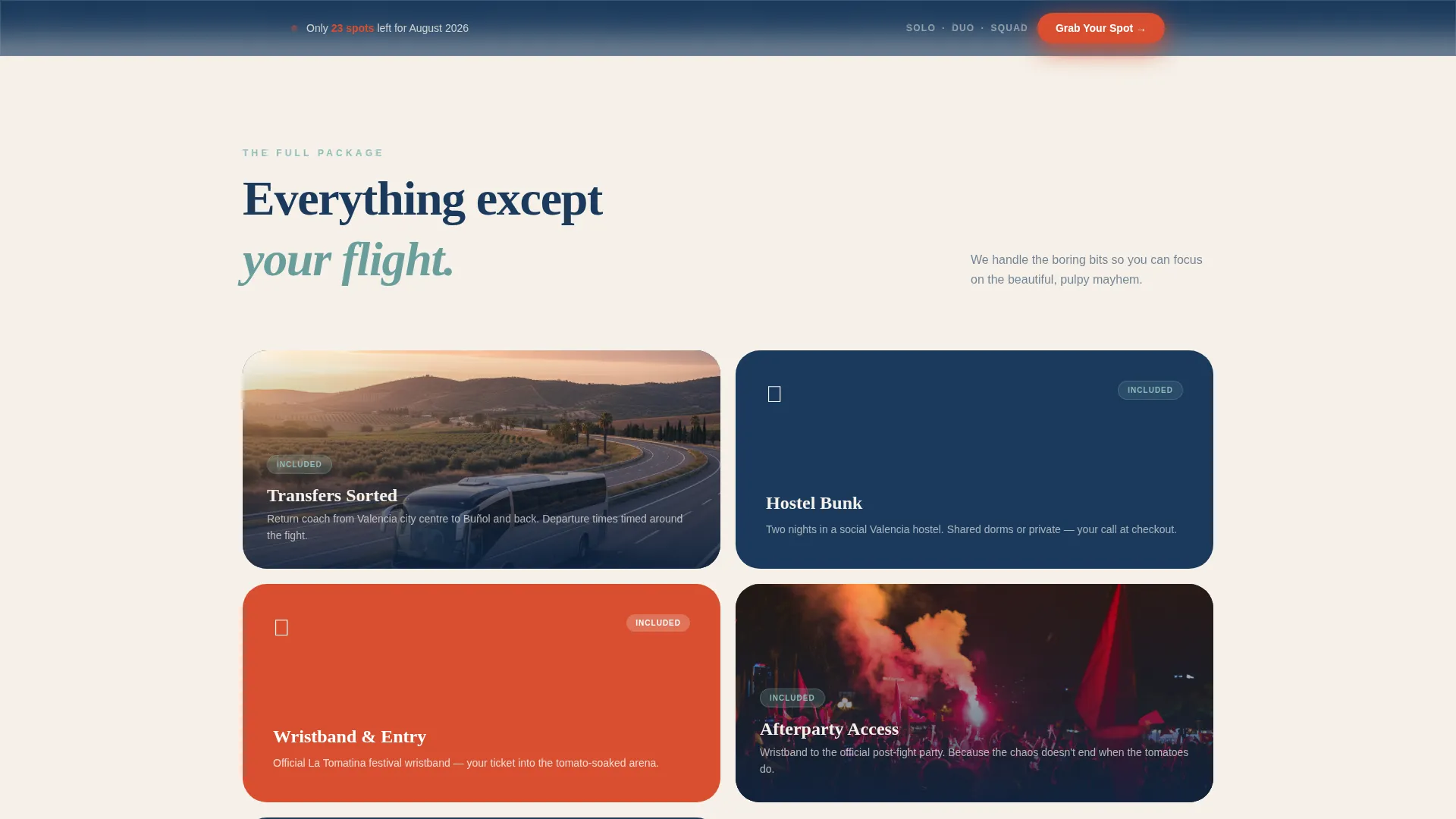 Immersive La Tomatina Festival Landing Page Template